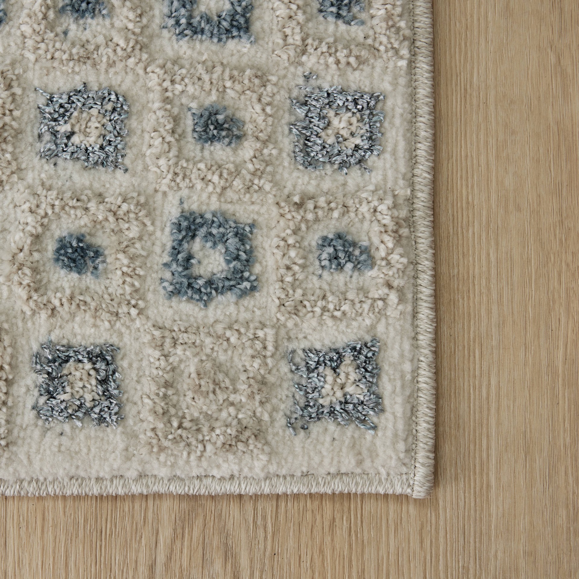 slide 3 of 6, allen + roth Rippled Azure 2 x 3 (ft) Loomed Blue/White Rectangular Indoor Geometric Coastal Pet Friendly Area rug, 1 ct