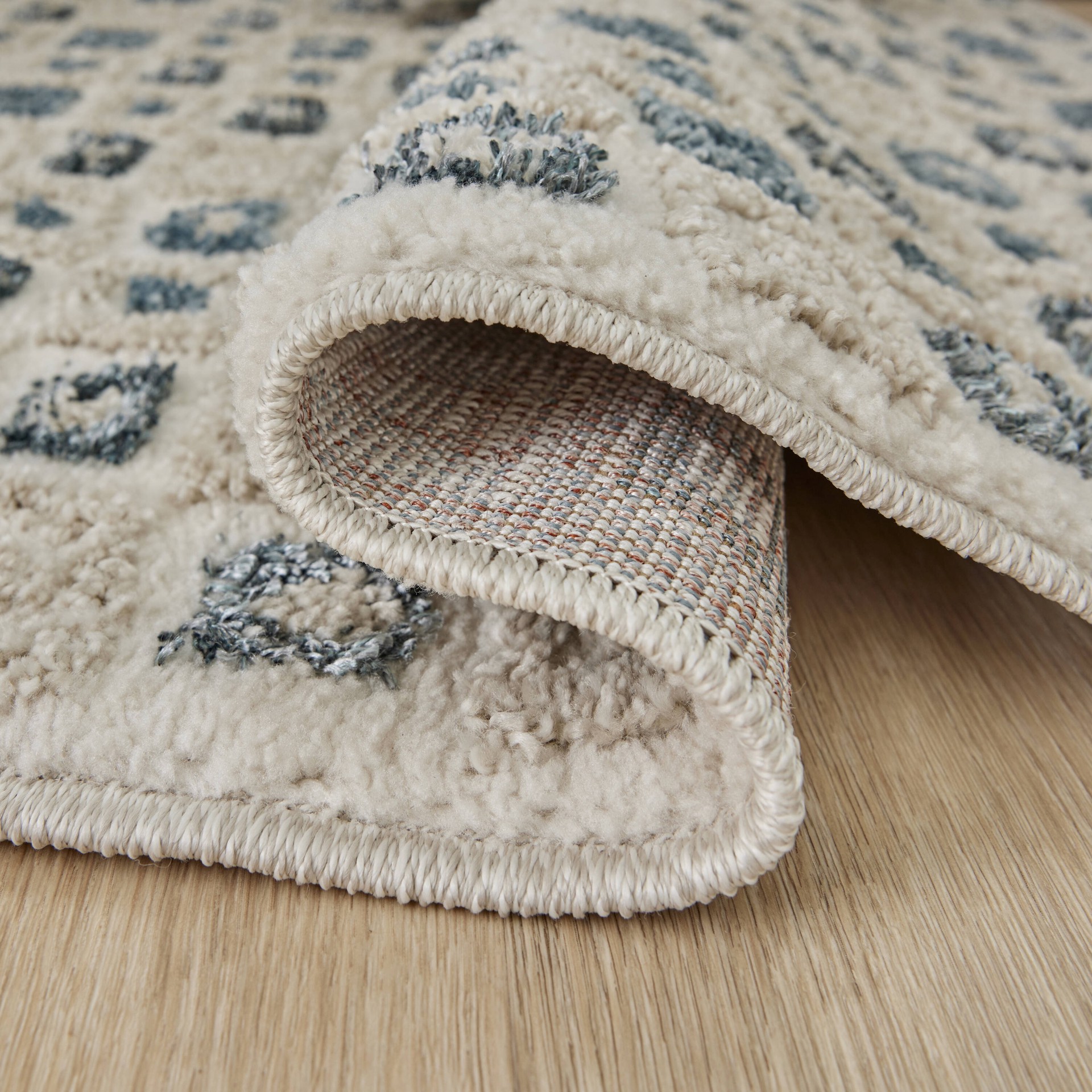 slide 6 of 6, allen + roth Rippled Azure 2 x 3 (ft) Loomed Blue/White Rectangular Indoor Geometric Coastal Pet Friendly Area rug, 1 ct