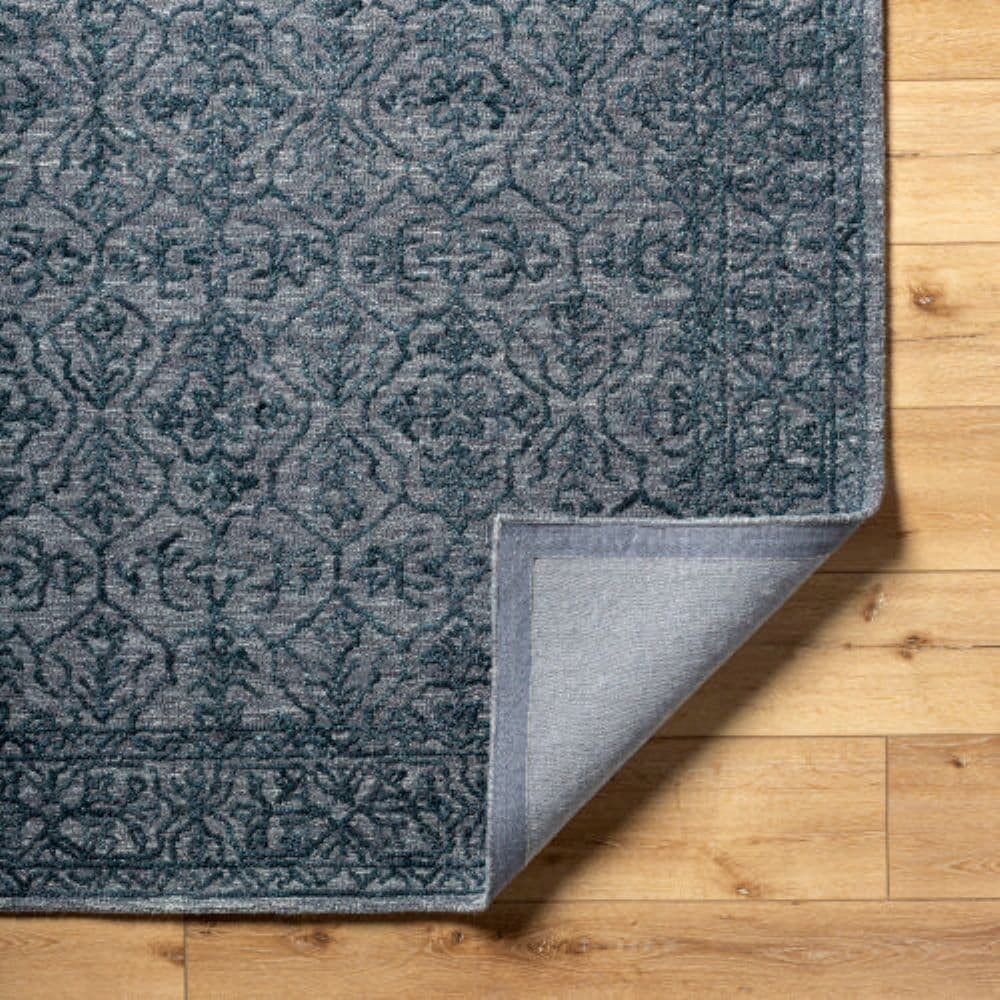 slide 3 of 6, allen + roth Relaxing Midnight 5 x 8 (ft) Knotted Wool Blue Rectangular Indoor Trellis Persian Pet Friendly Area rug, 1 ct
