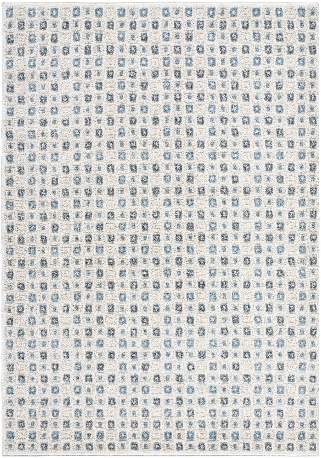 slide 2 of 6, allen + roth Rippled Azure 5 x 8 (ft) Loomed Blue/White Rectangular Indoor Geometric Coastal Pet Friendly Area rug, 1 ct