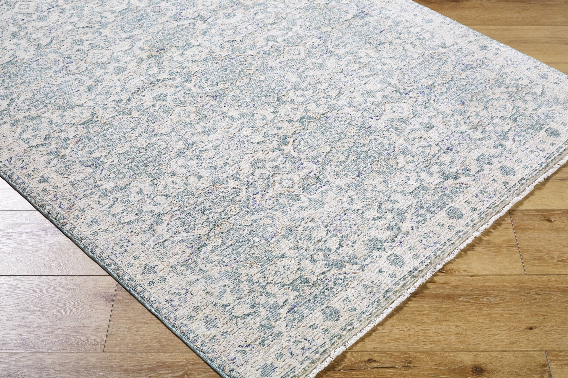slide 5 of 6, allen + roth Olive Flowers 5 x 8 (ft) Loomed Green Rectangular Indoor Floral/Botanical Persian Pet Friendly Area rug, 1 ct