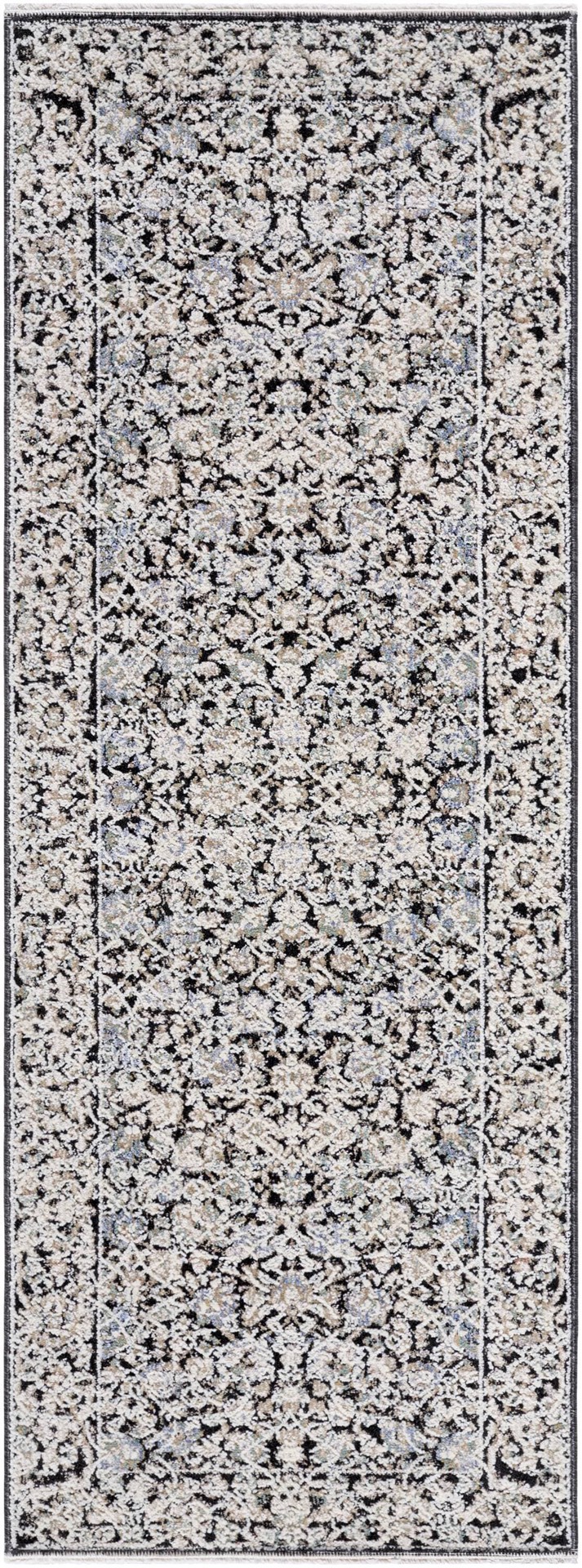 slide 2 of 6, allen + roth Speckled Obsidian 2 x 8 (ft) Loomed Black Rectangular Indoor Medallion Persian Pet Friendly Runner rug, 1 ct