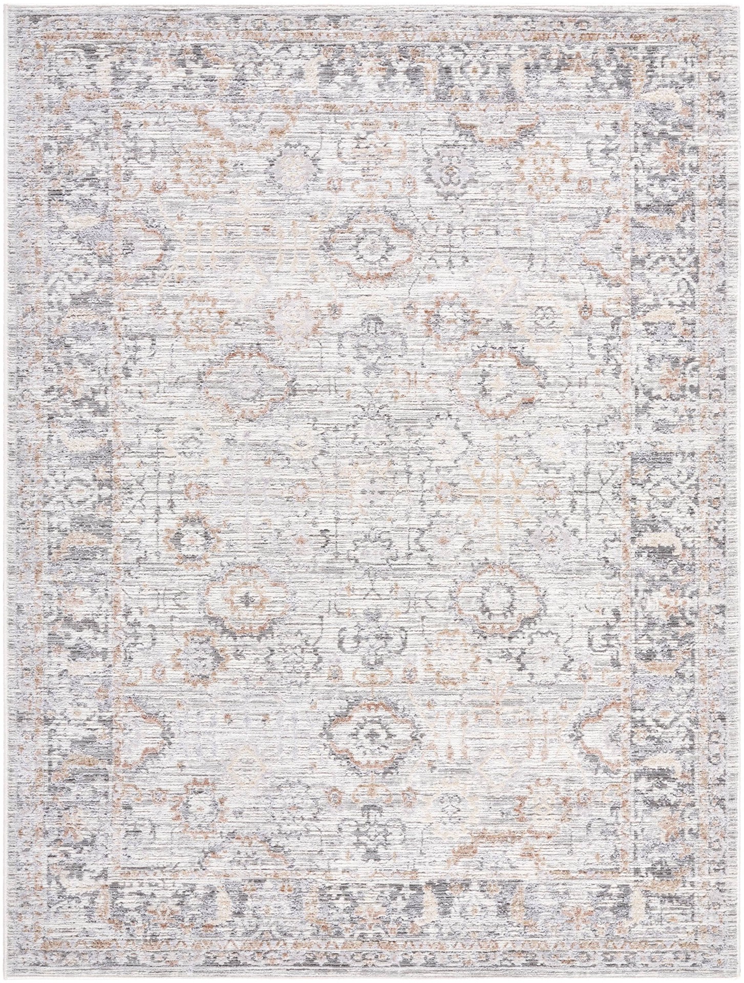 slide 2 of 6, allen + roth Courageous Trove 5 x 8 (ft) Loomed Gray Rectangular Indoor Medallion Oriental Pet Friendly Area rug, 1 ct