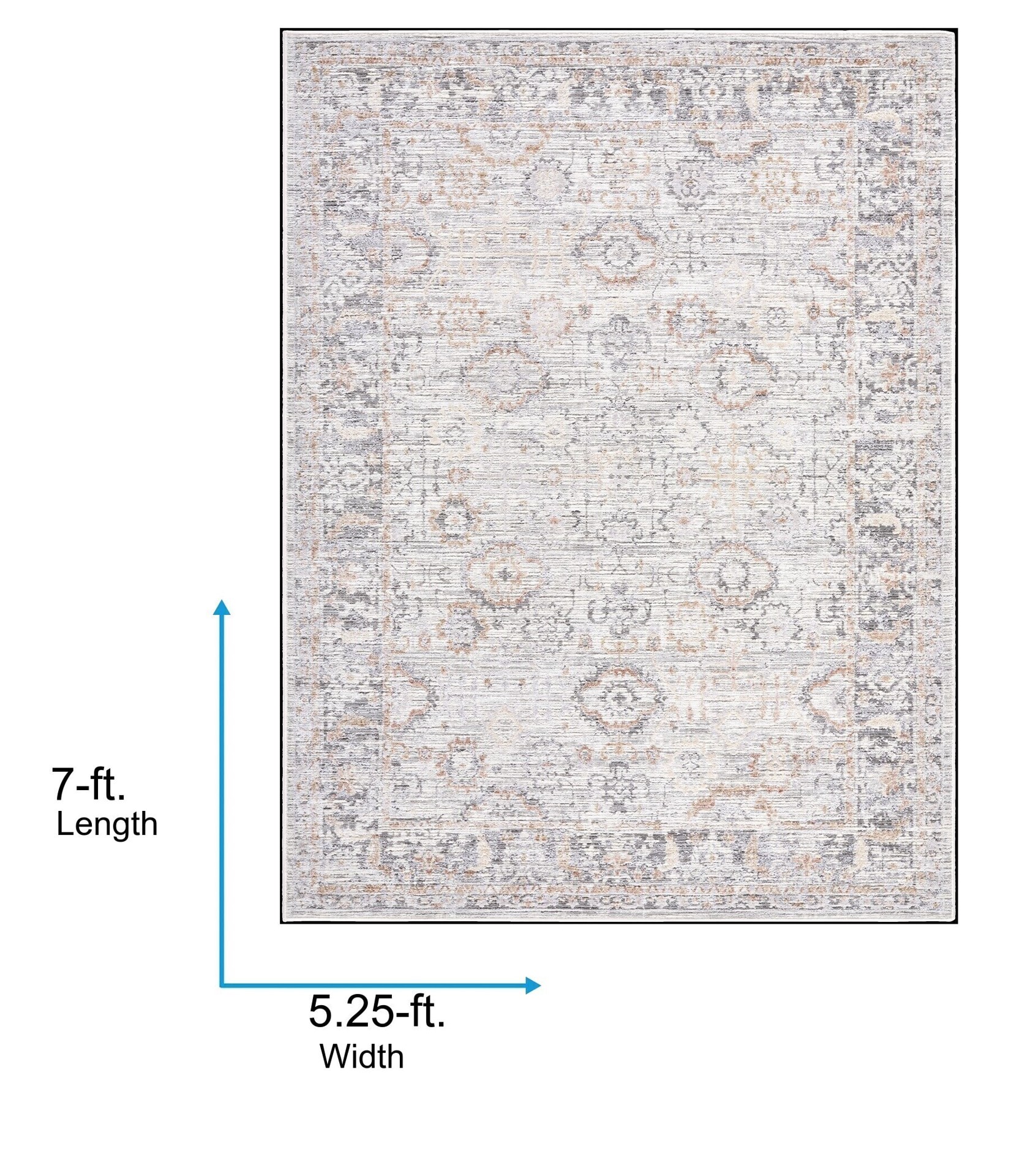 slide 5 of 6, allen + roth Courageous Trove 5 x 8 (ft) Loomed Gray Rectangular Indoor Medallion Oriental Pet Friendly Area rug, 1 ct