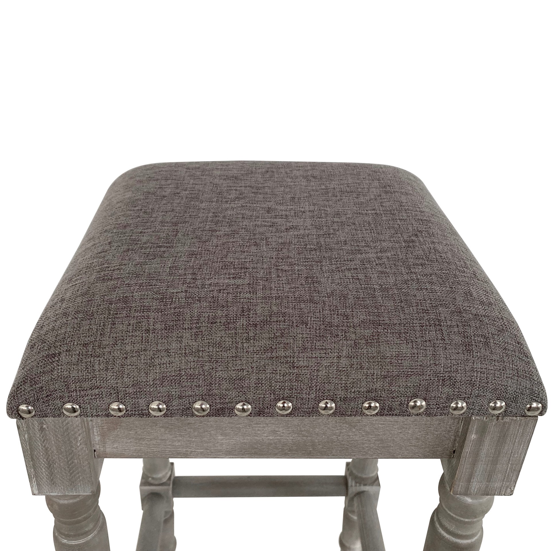 slide 6 of 6, allen + roth Gray 25.75-in H Counter height Upholstered Composite Bar Stool, 1 ct