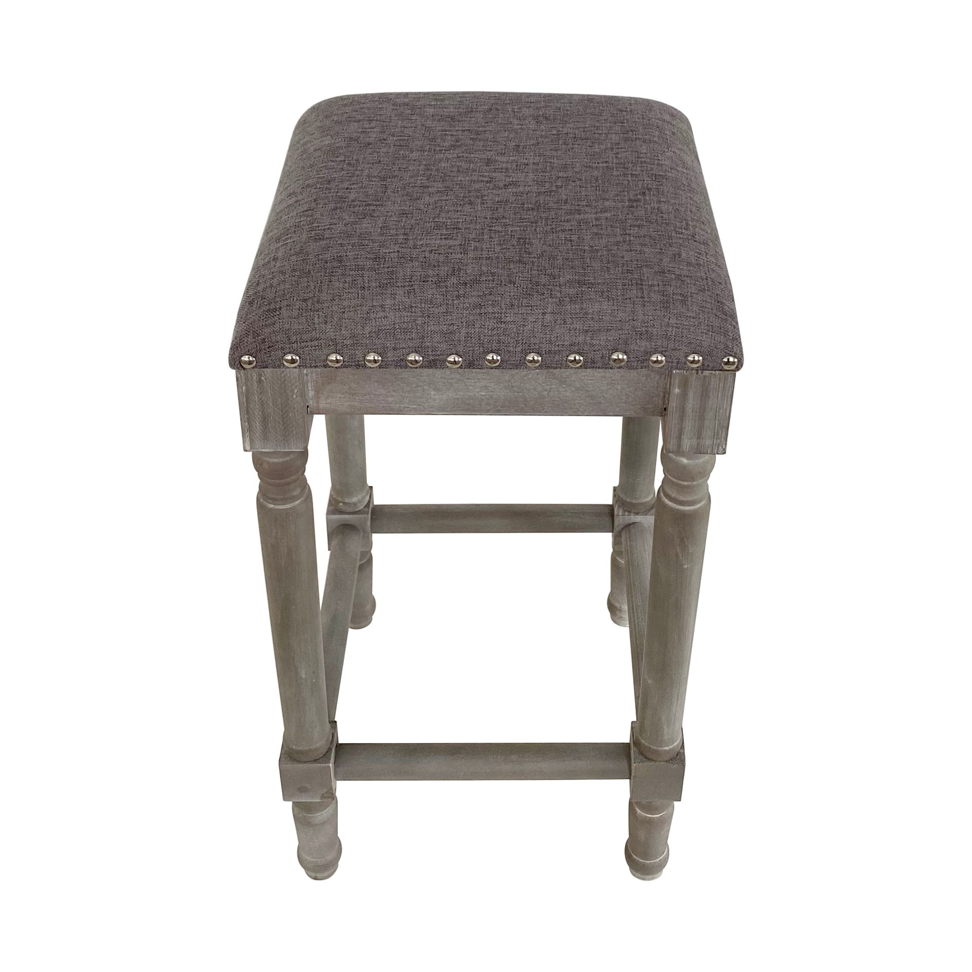 slide 5 of 6, allen + roth Gray 25.75-in H Counter height Upholstered Composite Bar Stool, 1 ct