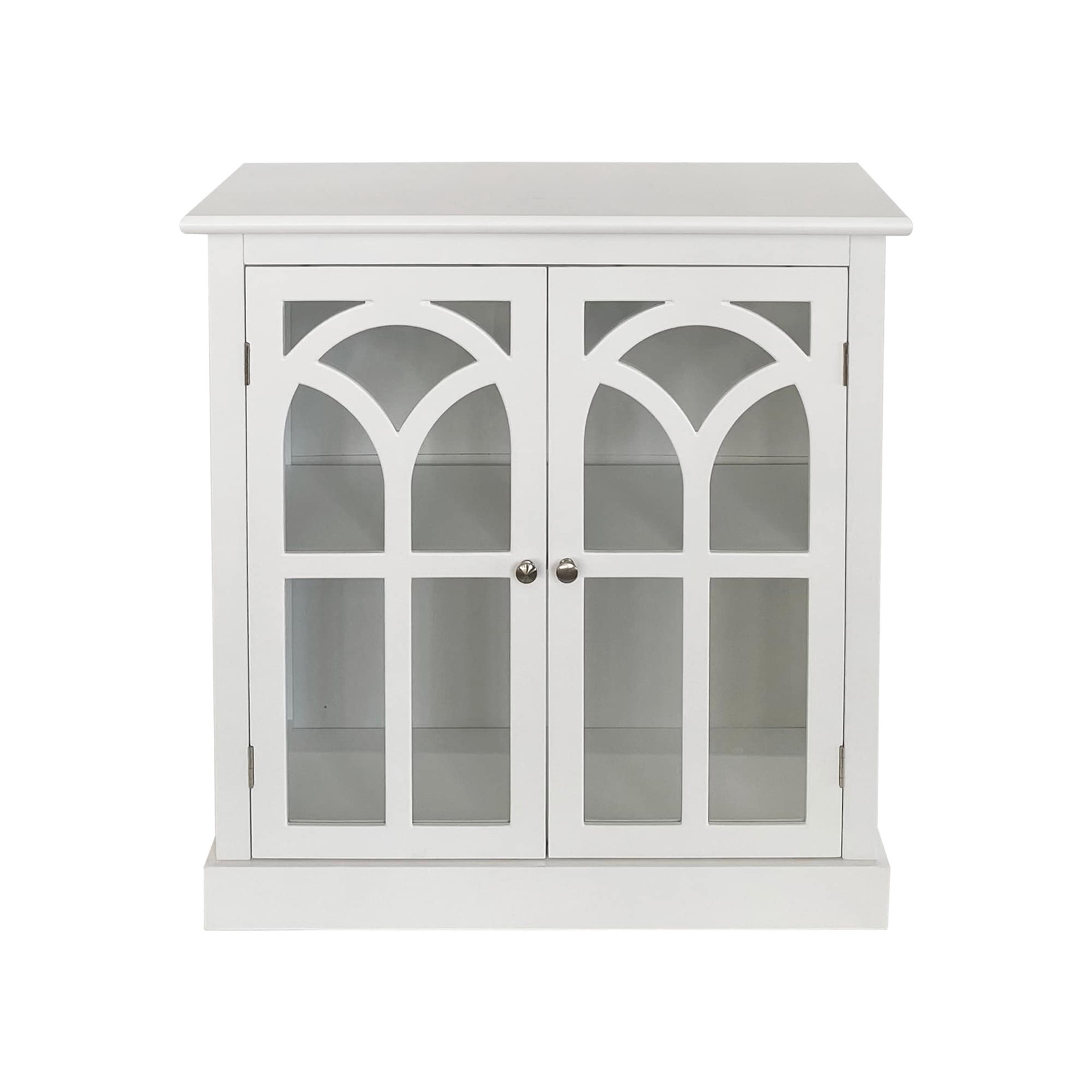 slide 5 of 6, allen + roth 32-in W 2 -Door White Accent Cabinet, 1 ct
