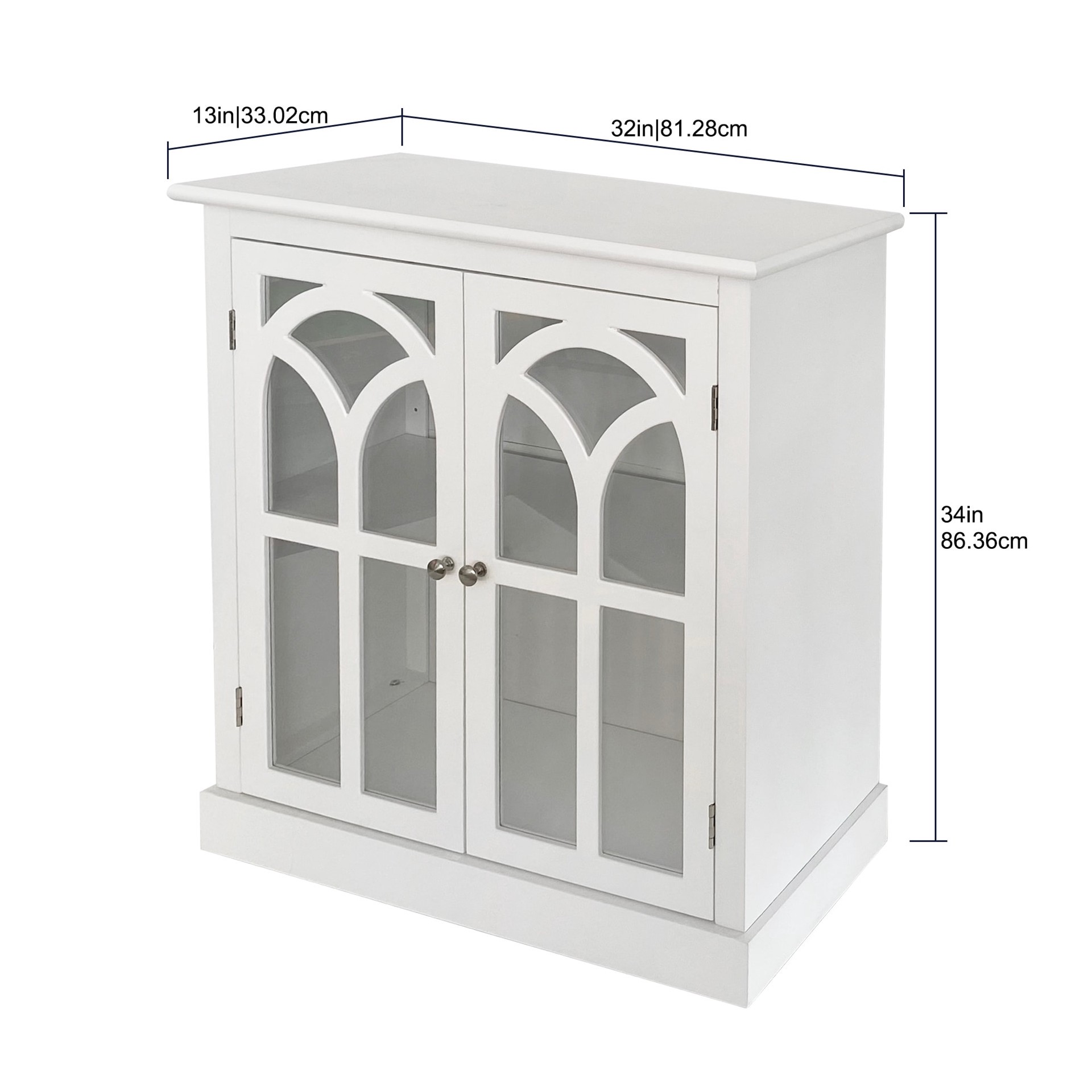 slide 6 of 6, allen + roth 32-in W 2 -Door White Accent Cabinet, 1 ct