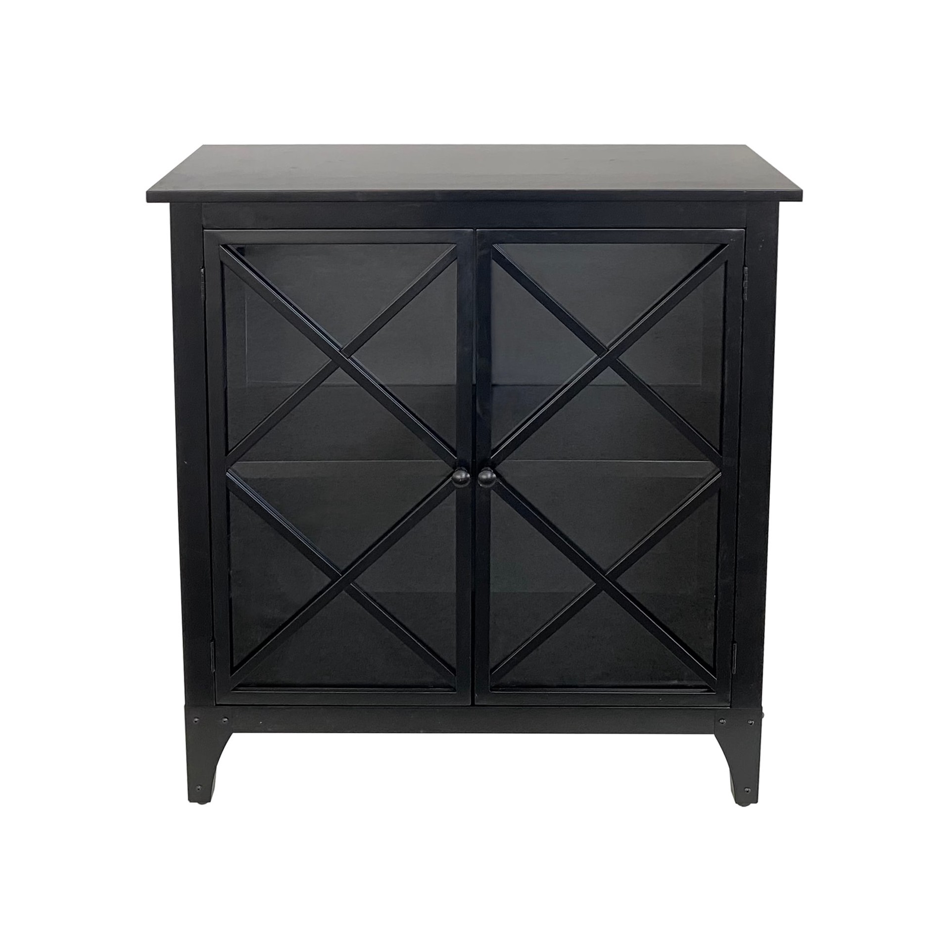 slide 3 of 6, allen + roth 32-in W 2 -Door Black Accent Cabinet, 1 ct