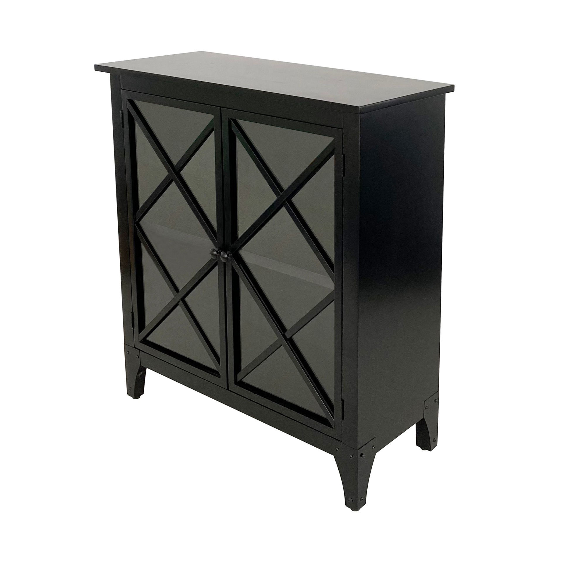slide 4 of 6, allen + roth 32-in W 2 -Door Black Accent Cabinet, 1 ct