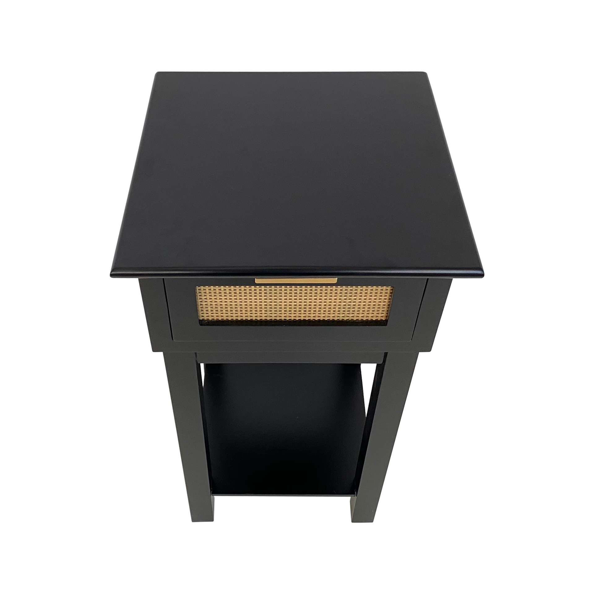 slide 2 of 6, allen + roth 14-in W x 28-in H Black Wood veneer Square Casual End Table, 1 ct