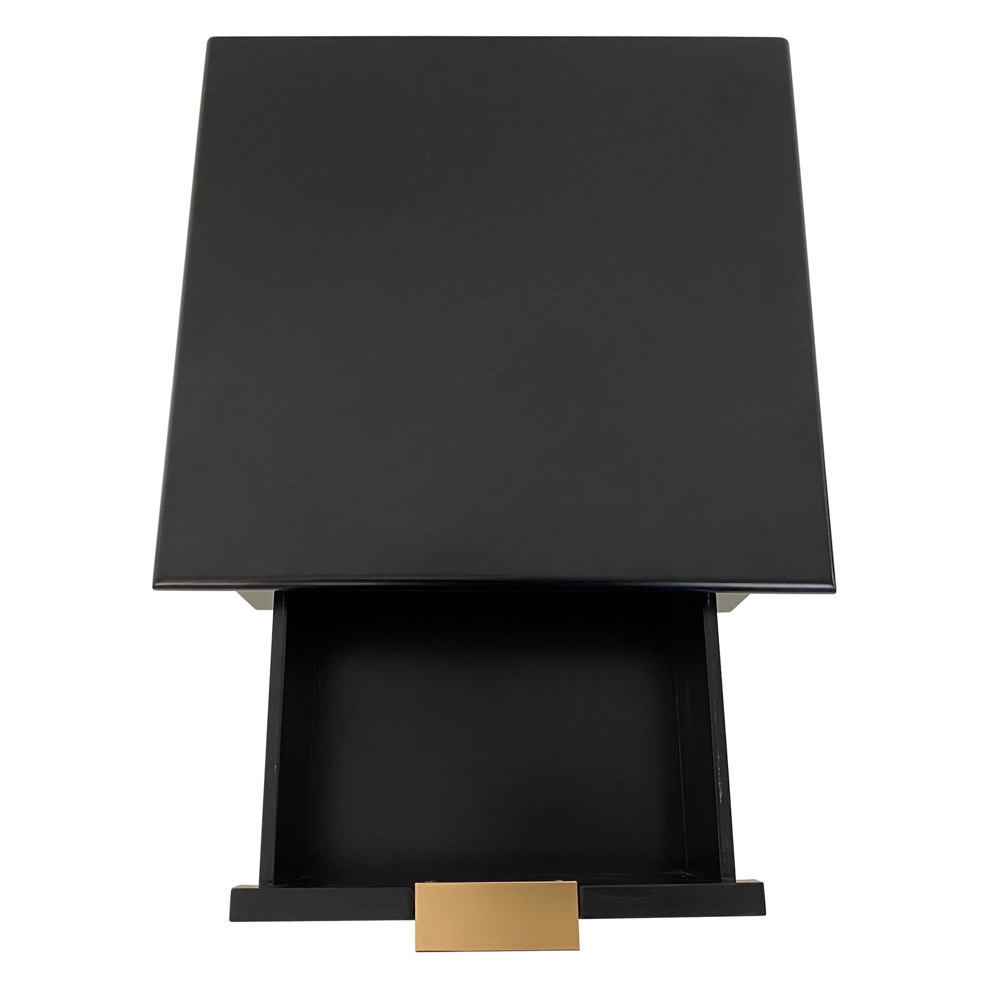 slide 3 of 6, allen + roth 14-in W x 28-in H Black Wood veneer Square Casual End Table, 1 ct