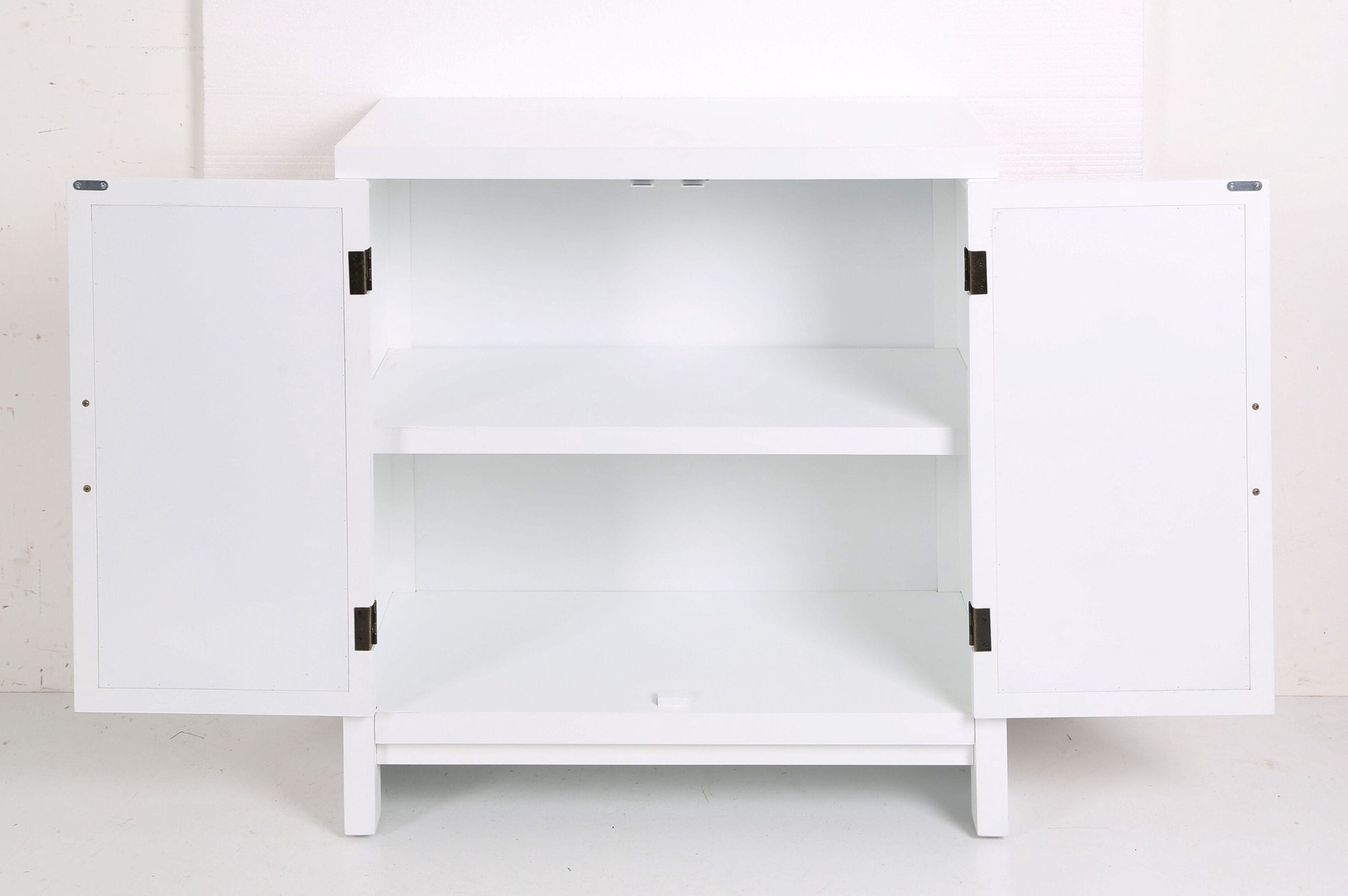 slide 2 of 6, allen + roth 30-in W 2 -Door White Accent Cabinet, 1 ct