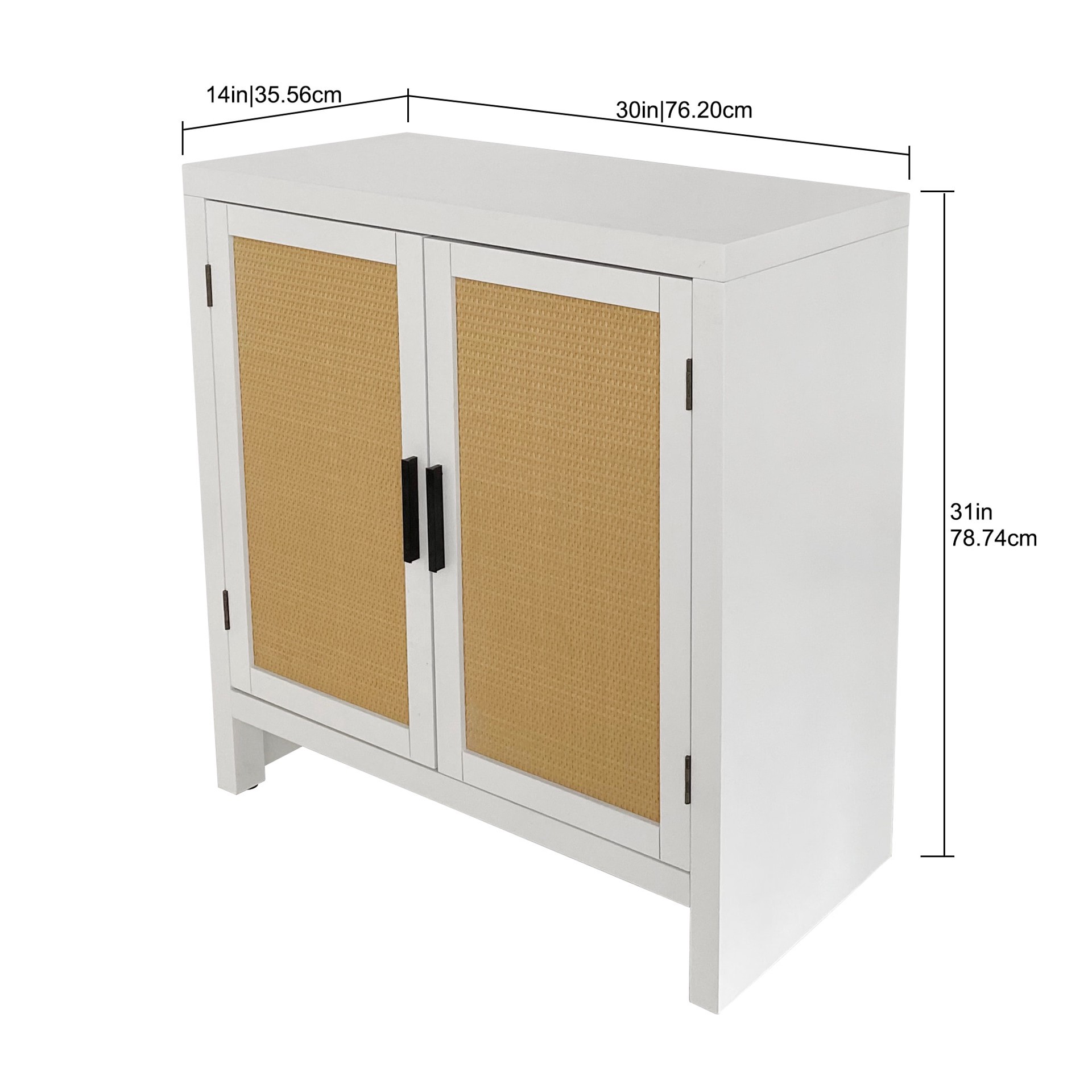 slide 3 of 6, allen + roth 30-in W 2 -Door White Accent Cabinet, 1 ct