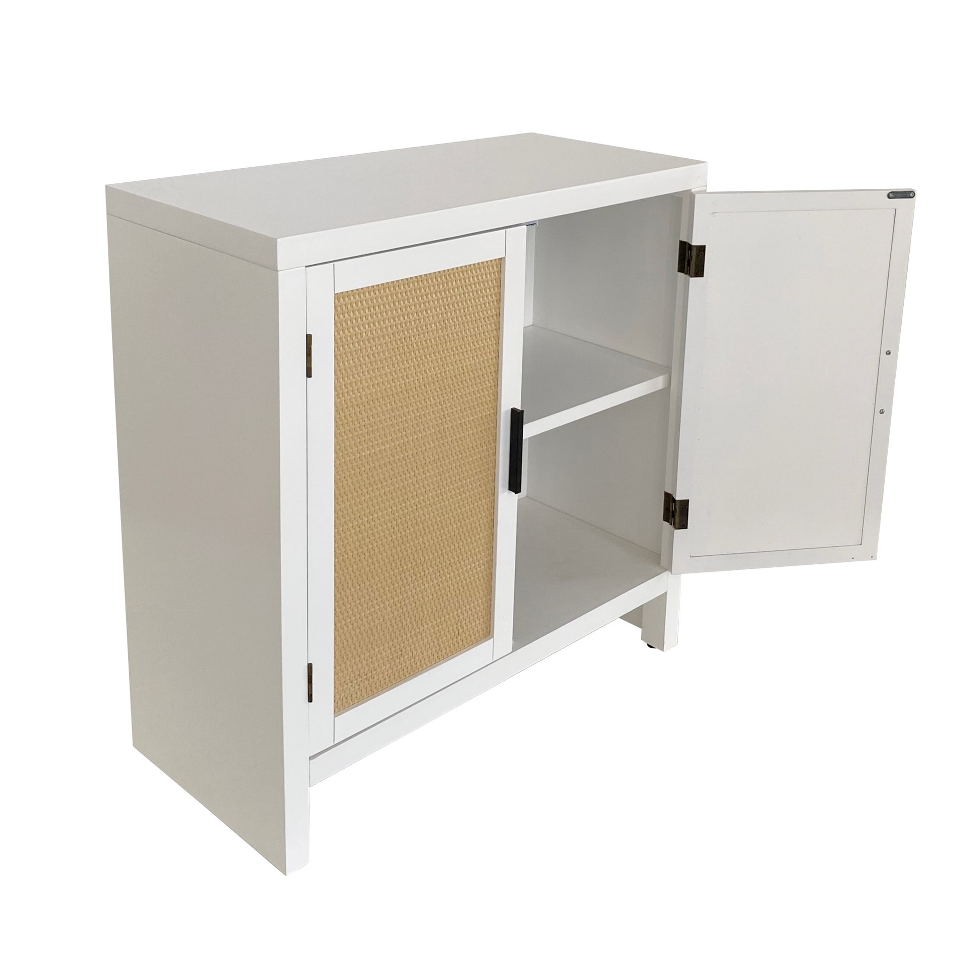 slide 4 of 6, allen + roth 30-in W 2 -Door White Accent Cabinet, 1 ct