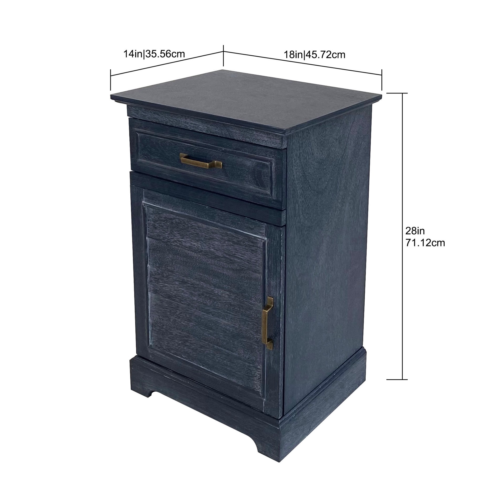 slide 3 of 6, allen + roth 18-in W x 28-in H Blue Wood veneer Square Farmhouse End Table Assembly Required, 1 ct