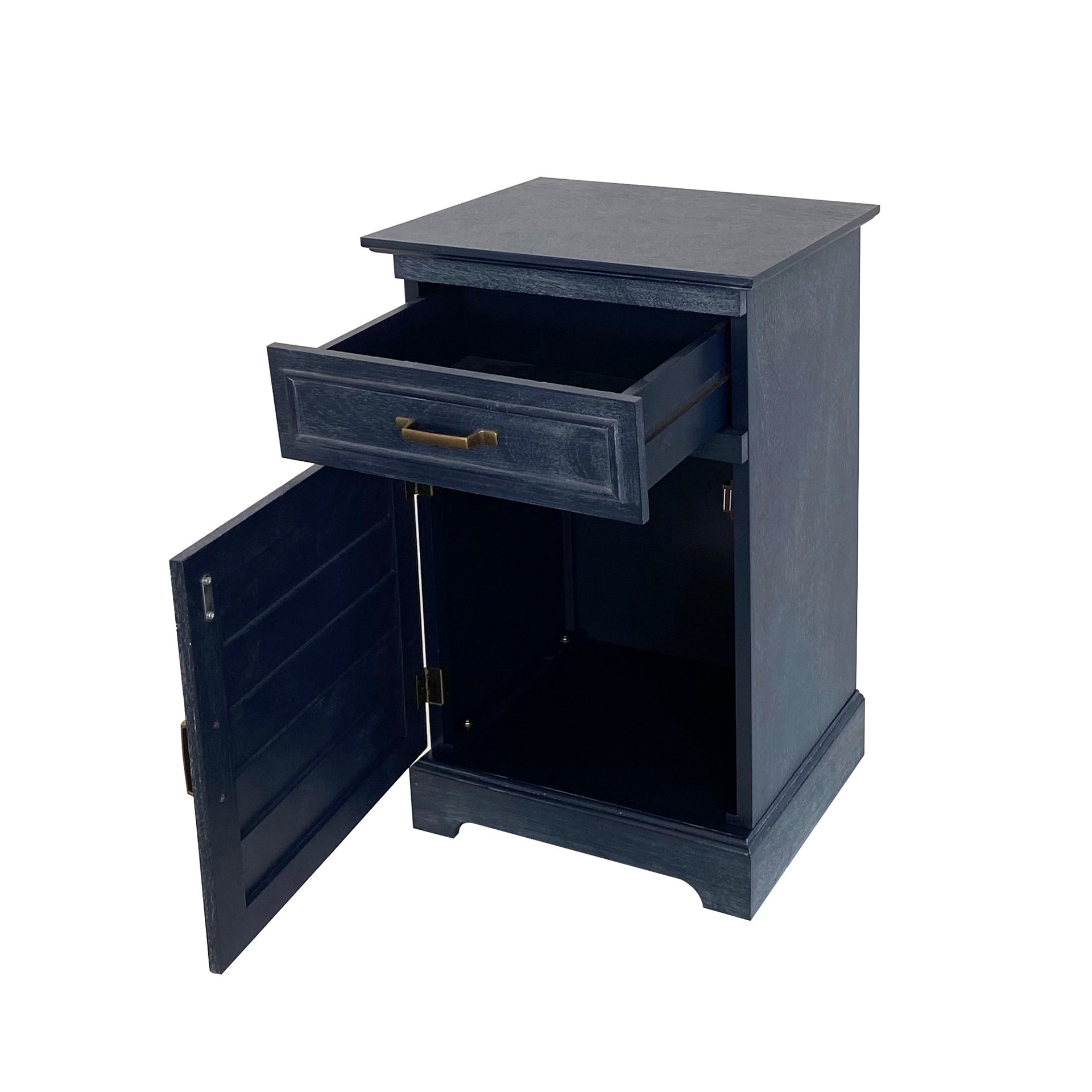 slide 4 of 6, allen + roth 18-in W x 28-in H Blue Wood veneer Square Farmhouse End Table Assembly Required, 1 ct