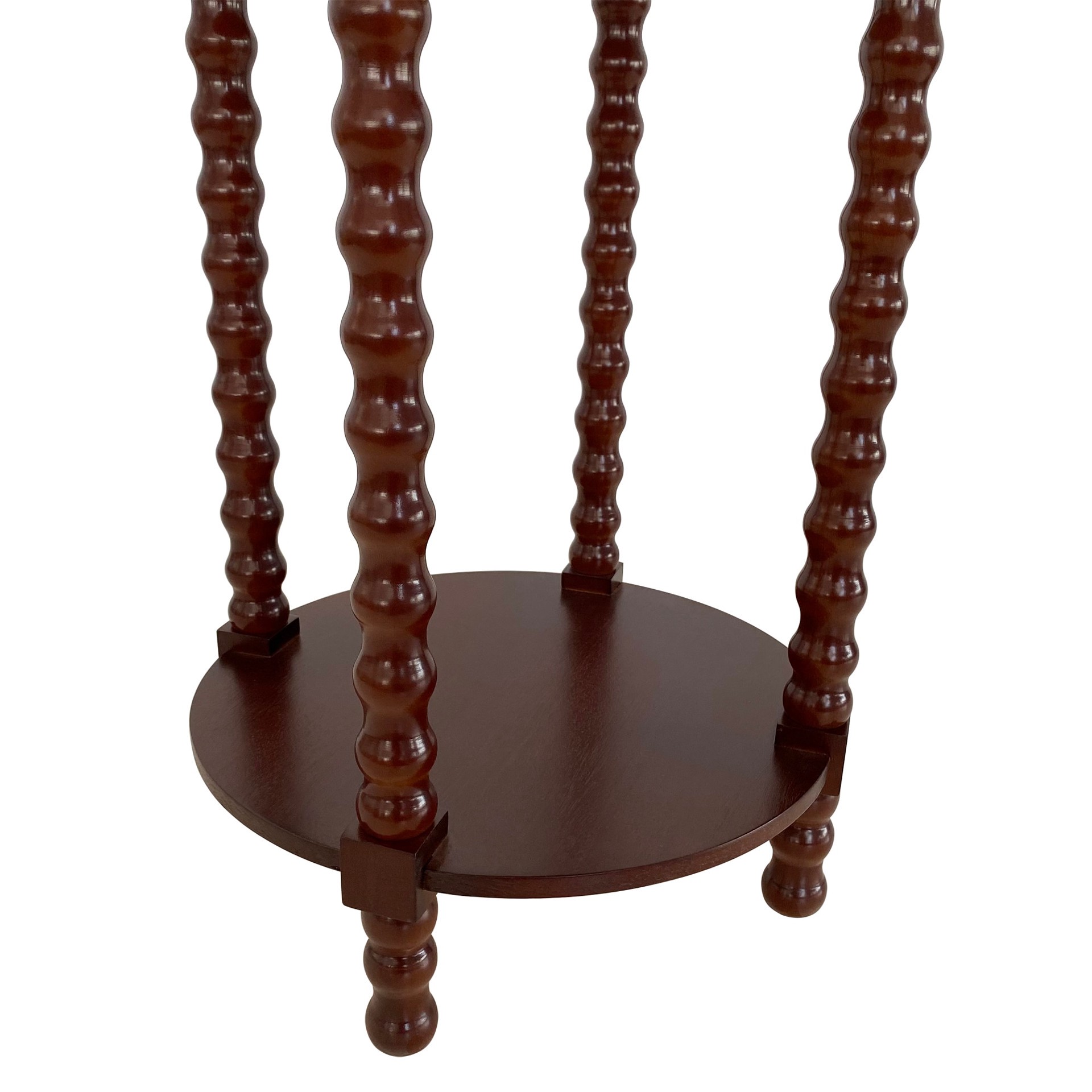 slide 3 of 6, allen + roth 18-in W x 26-in H Brown Wood veneer Round Casual End Table, 1 ct