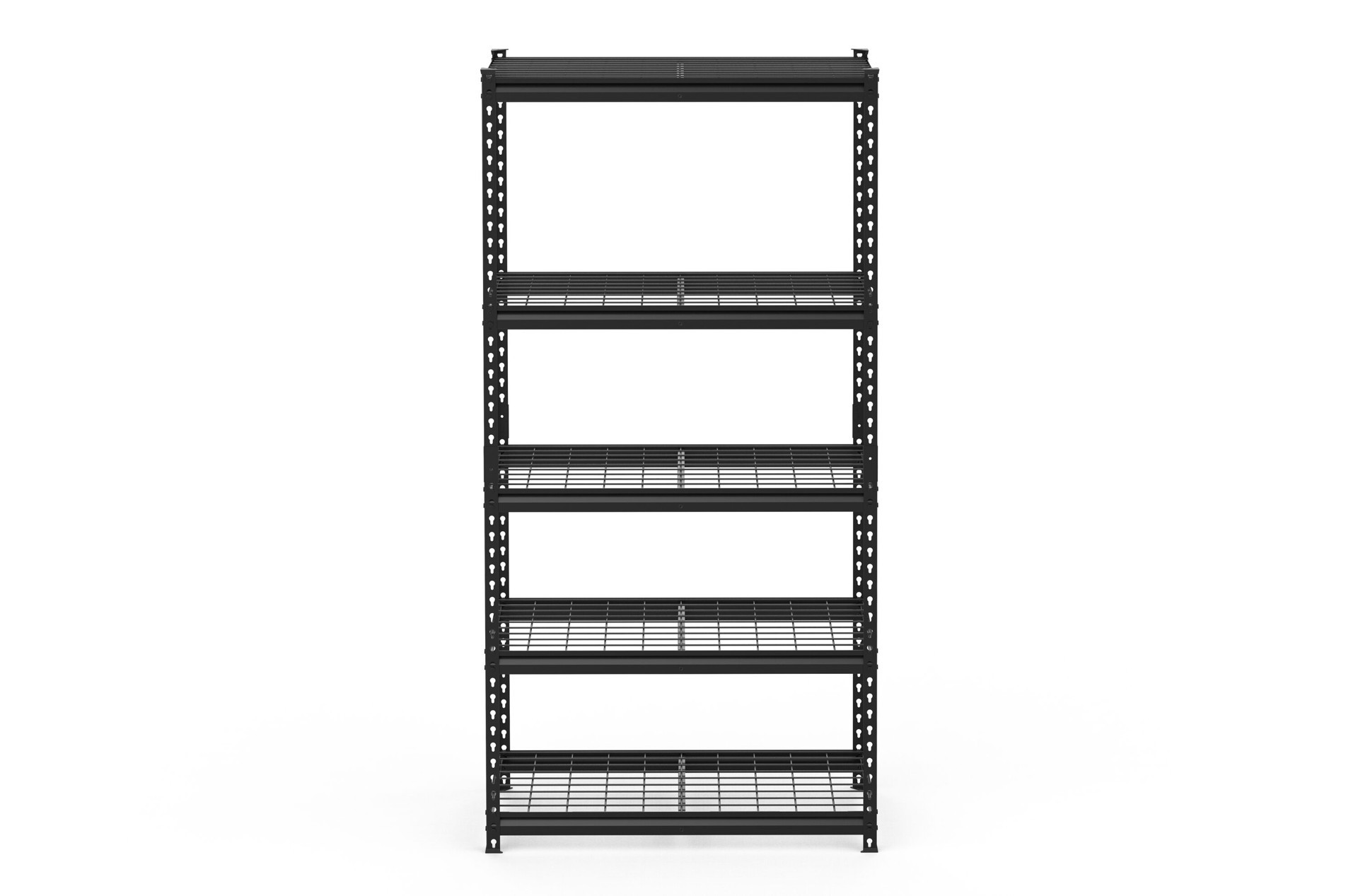 slide 1 of 6, Project Source 36-in W x 18-in D x 72-in H 5 -Tier Heavy Duty Black Metal Wire Utility Shelving Unit, 1 ct