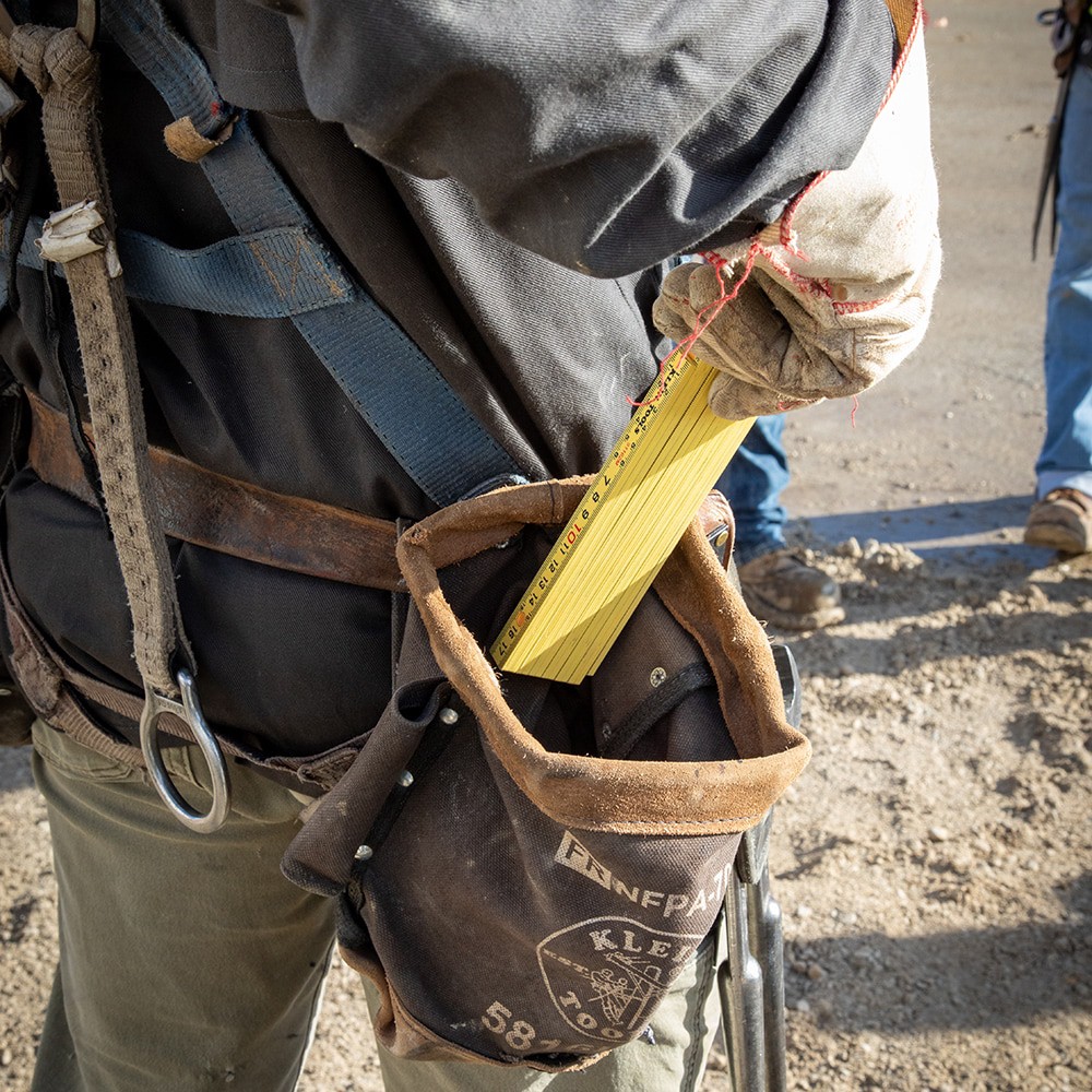 slide 5 of 6, Klein Tools Fiberglass Folding Rule, Outside Reading, Brick Scale, 1 ct