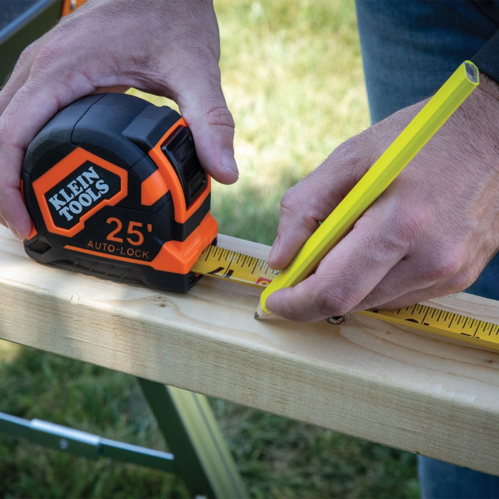 slide 5 of 6, Klein Tools Tape Measure, 25-Foot Single-Hook Auto-Lock, 1 ct
