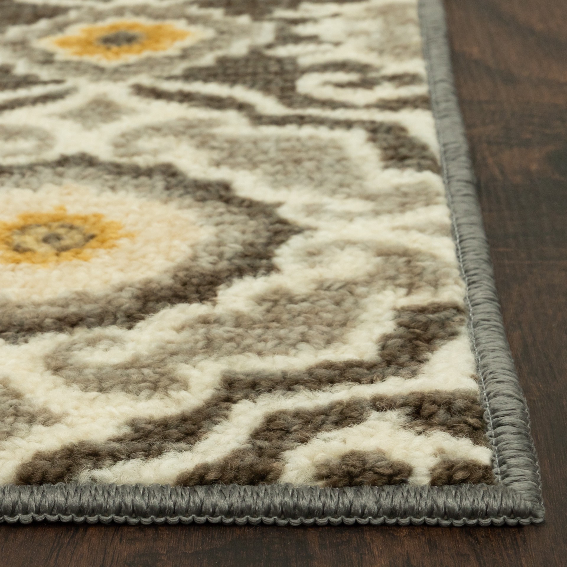 slide 2 of 6, Style Selections Inkpath Ivory 2 x 6 (ft) Tufted Polyester Gray/Tan Rectangular Indoor Geometric Bohemian/Eclectic Machine washable Runner rug 3, 1 ct