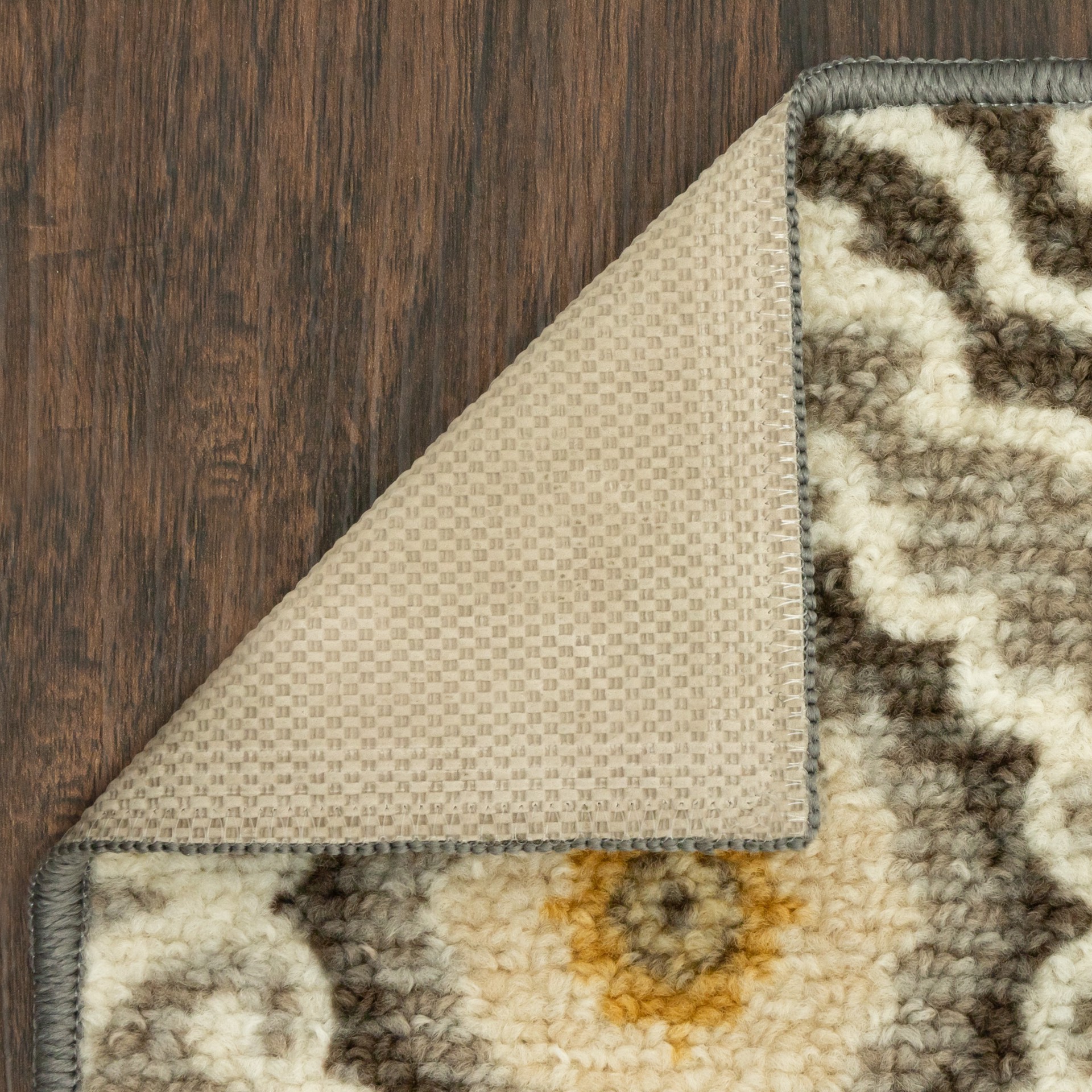 slide 3 of 6, Style Selections Inkpath Ivory 2 x 6 (ft) Tufted Polyester Gray/Tan Rectangular Indoor Geometric Bohemian/Eclectic Machine washable Runner rug 3, 1 ct