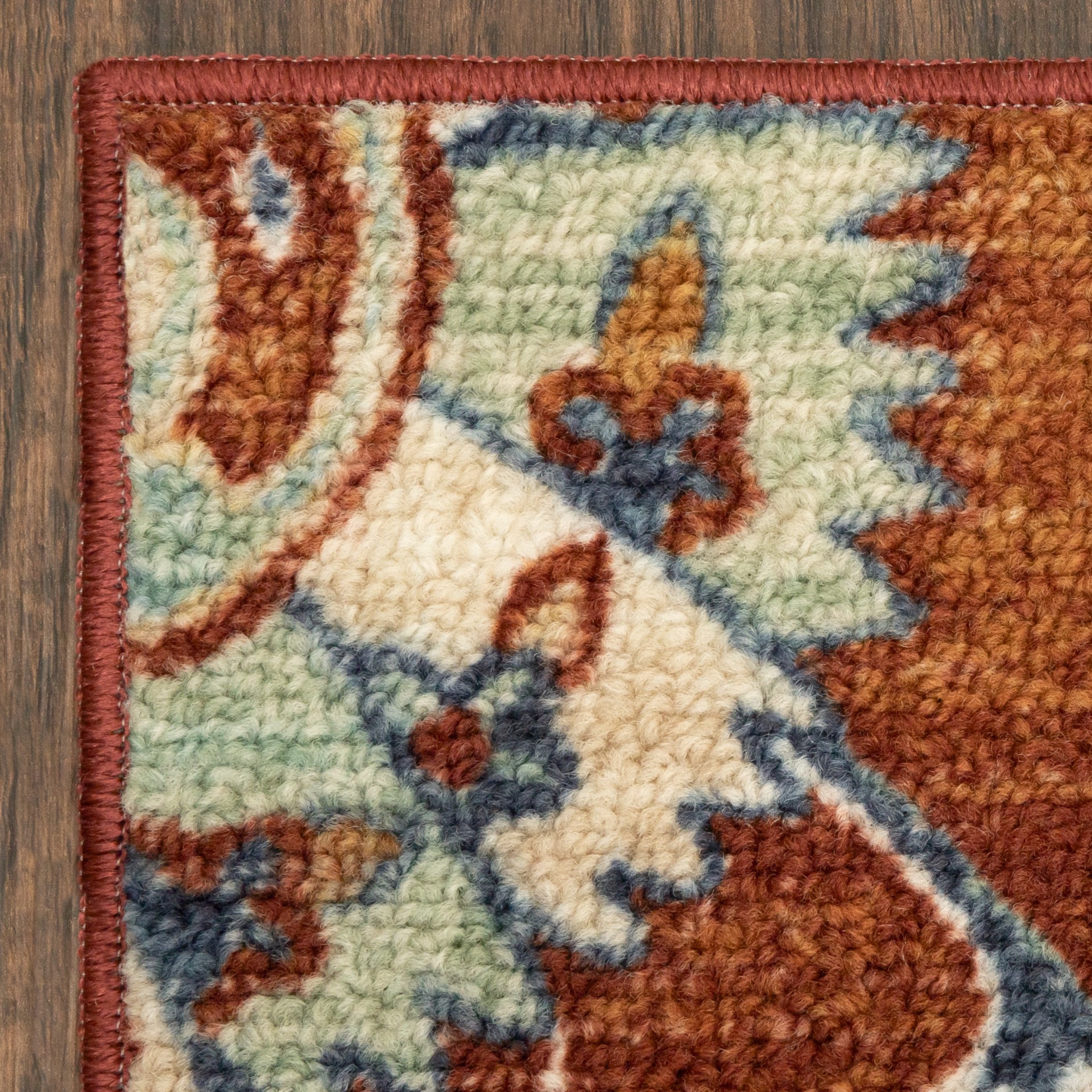 slide 5 of 6, Style Selections Mountain Serenity 2 x 3 (ft) Tufted Polyester Red/Cream Rectangular Indoor Medallion Bohemian/Eclectic Machine washable Throw rug 2, 1 ct