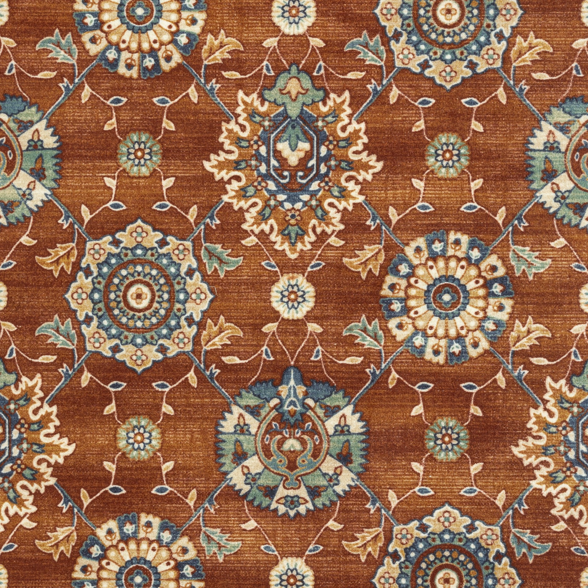 slide 6 of 6, Style Selections Mountain Serenity 2 x 3 (ft) Tufted Polyester Red/Cream Rectangular Indoor Medallion Bohemian/Eclectic Machine washable Throw rug 2, 1 ct