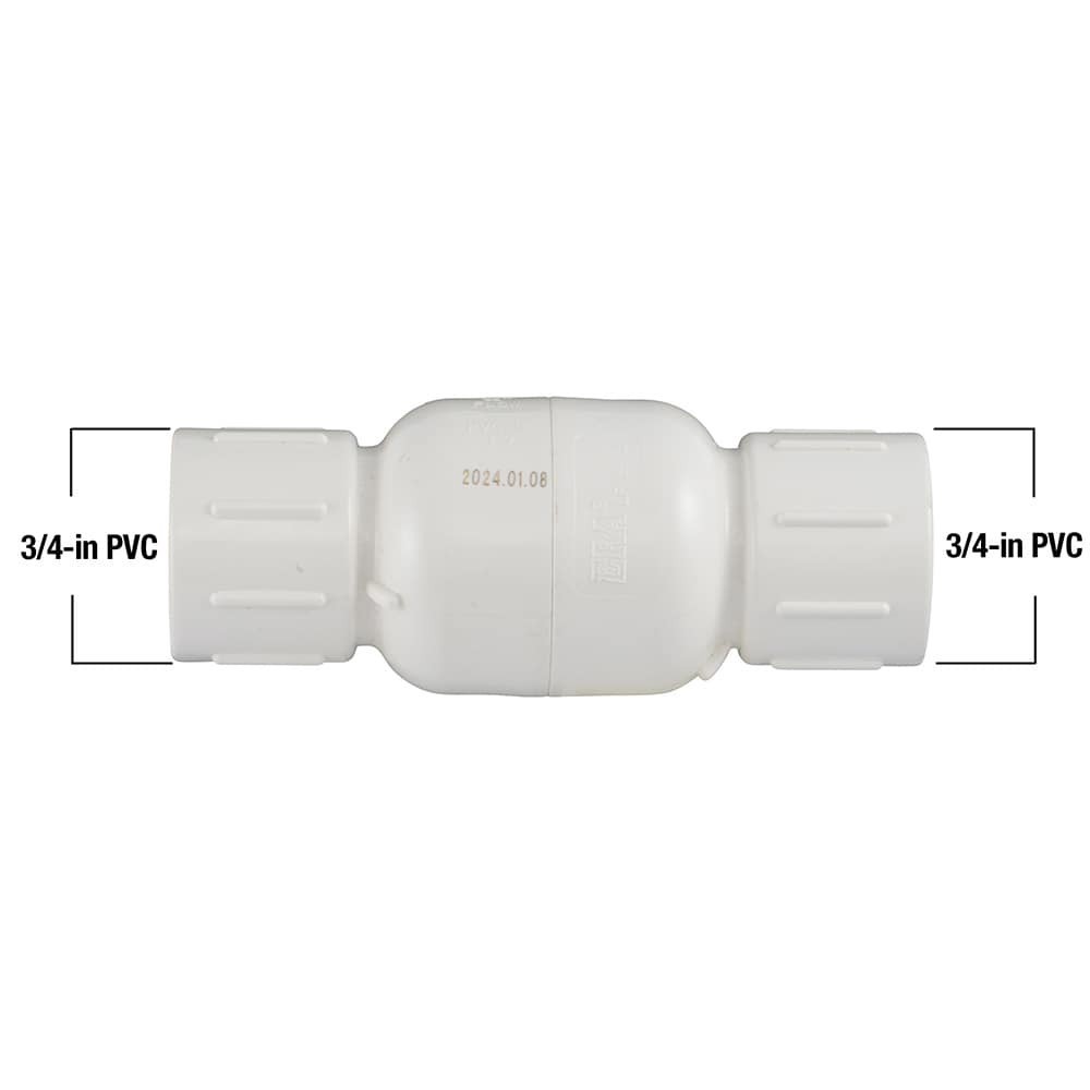 slide 4 of 6, RELIABILT 3/4-in PVC x PVC PVC Sch 40 Spring loaded check valve, 1 ct
