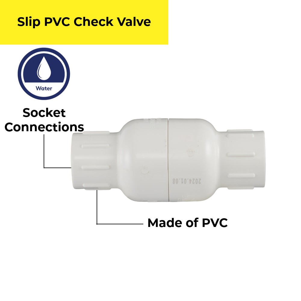 slide 6 of 6, RELIABILT 3/4-in PVC x PVC PVC Sch 40 Spring loaded check valve, 1 ct