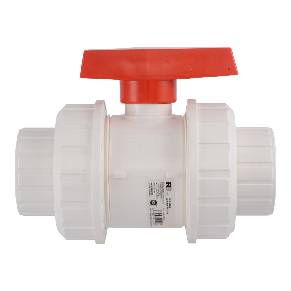 slide 3 of 5, RELIABILT Double Union 1-1/2-in PVC Sch 40 Ball Valve, 1 ct
