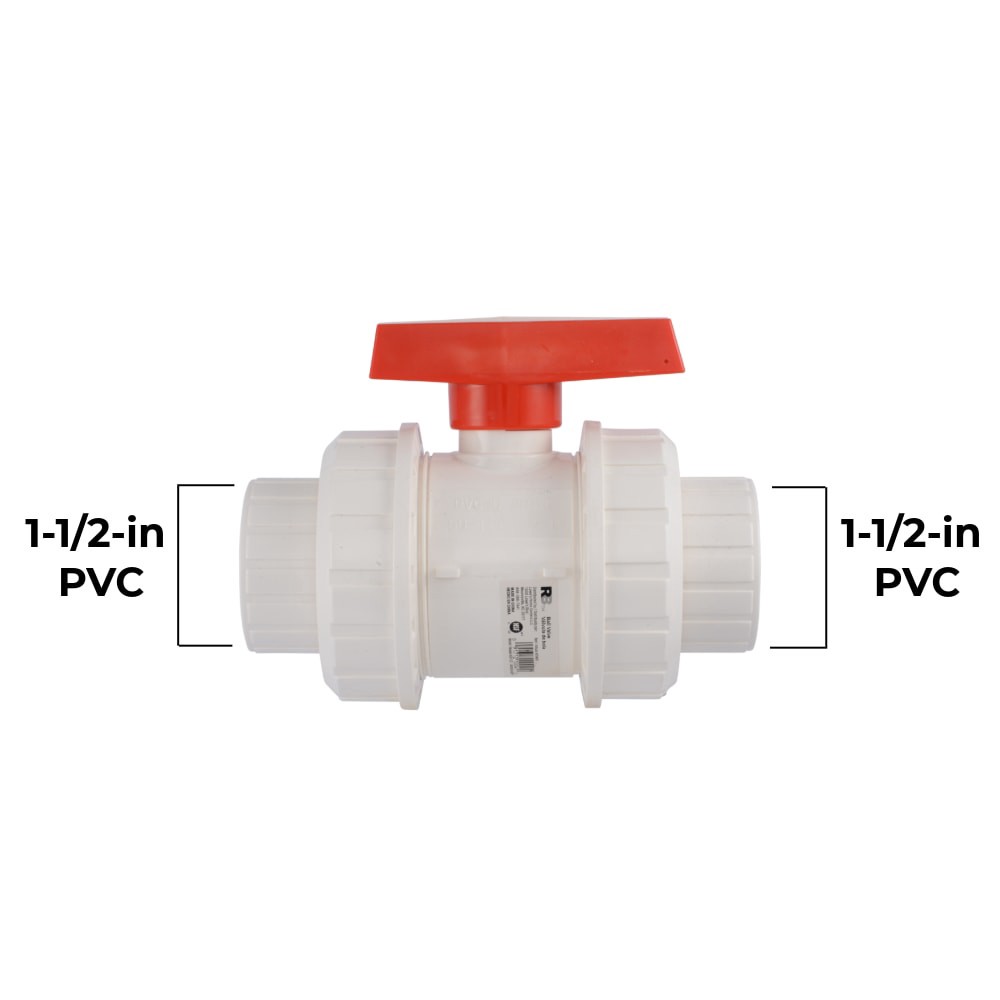slide 6 of 6, RELIABILT Double Union 1-1/2-in PVC Sch 40 Ball Valve, 1 ct