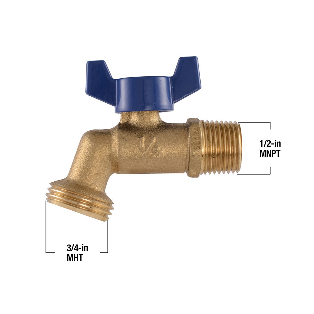 slide 4 of 6, RELIABILT 1/2-in Copper sweat/MIP Brass Quarter turn Hose bibb, 1 ct