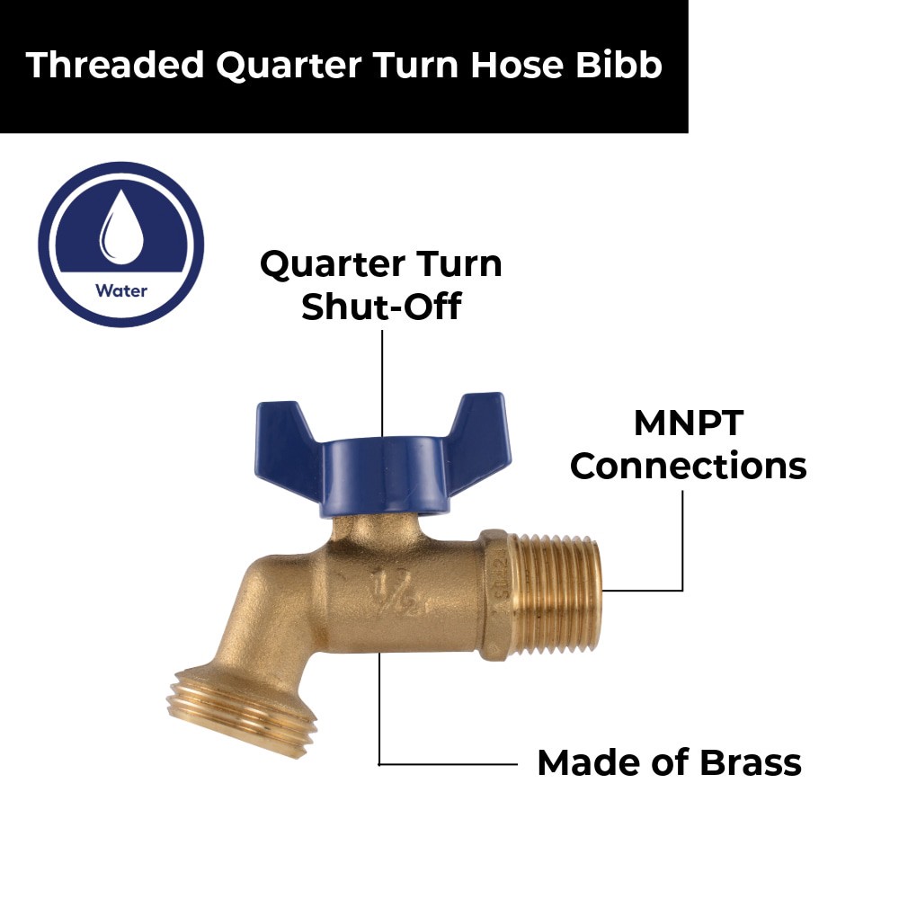 slide 6 of 6, RELIABILT 1/2-in Copper sweat/MIP Brass Quarter turn Hose bibb, 1 ct