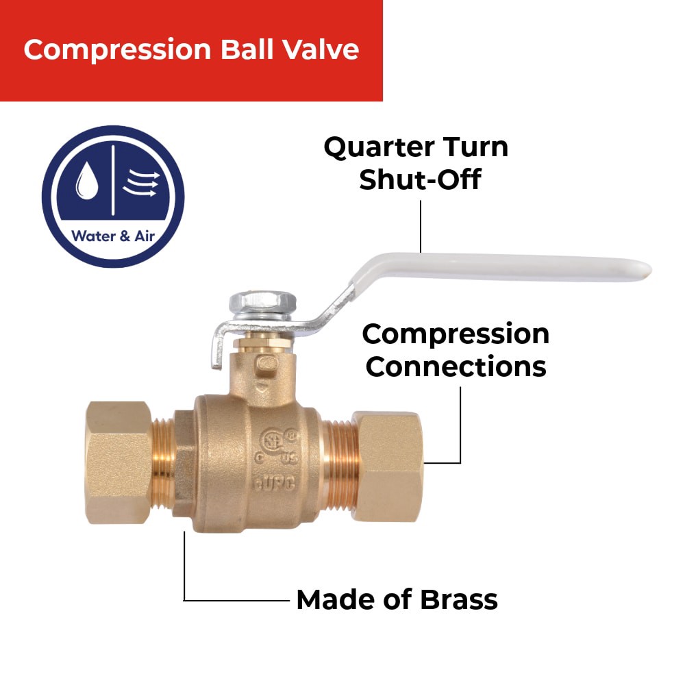 slide 5 of 6, RELIABILT 1/2-in Compression Brass Ball Valve, 1 ct