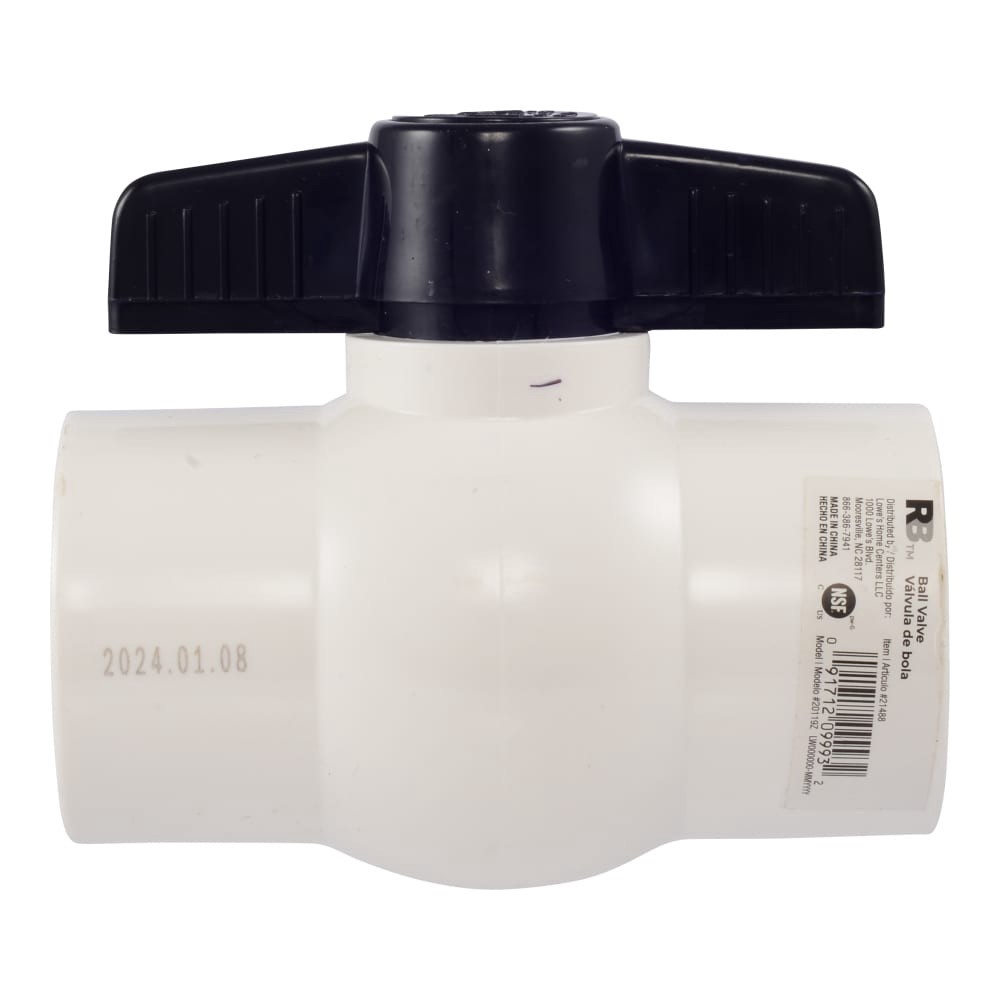 slide 3 of 5, RELIABILT Slip 1-1/2-in PVC Sch 40 Ball Valve, 1 ct