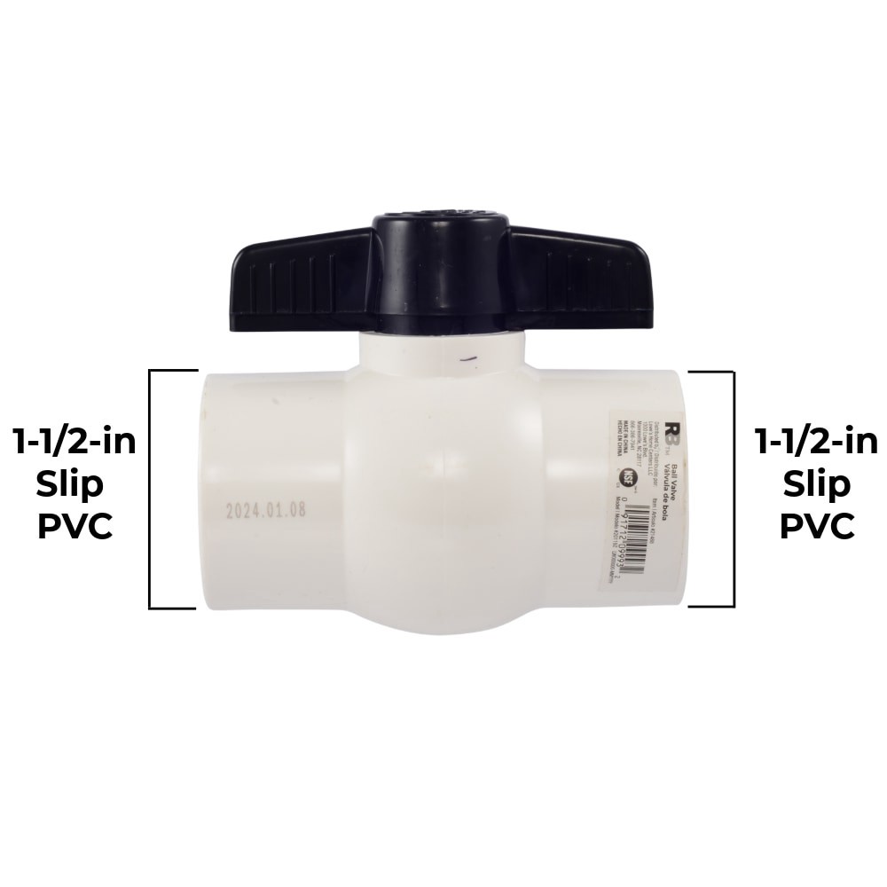 slide 6 of 6, RELIABILT Slip 1-1/2-in PVC Sch 40 Ball Valve, 1 ct