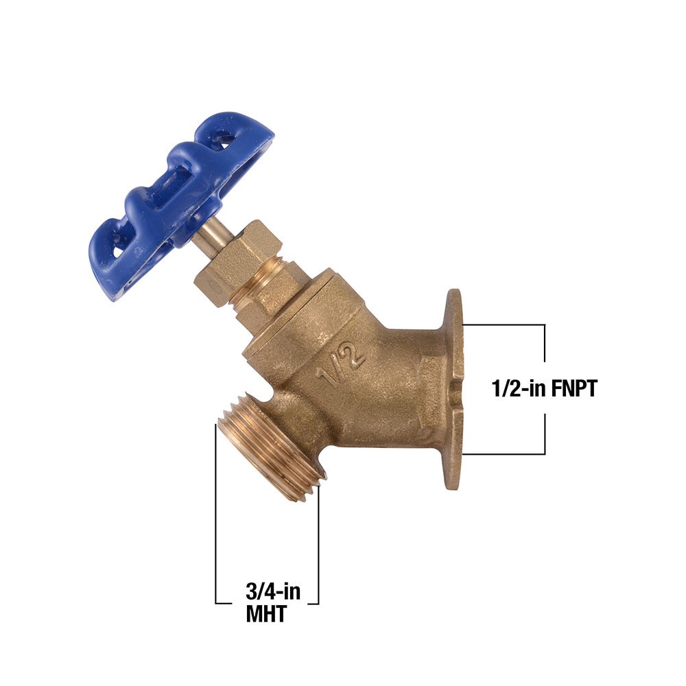 slide 4 of 6, RELIABILT Sillcock 1/2-in FNPT Brass Multi turn Hose bibb, 1 ct