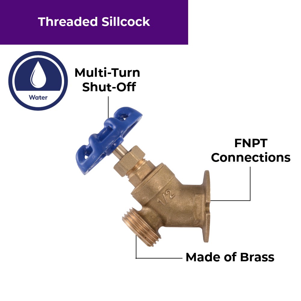 slide 6 of 6, RELIABILT Sillcock 1/2-in FNPT Brass Multi turn Hose bibb, 1 ct