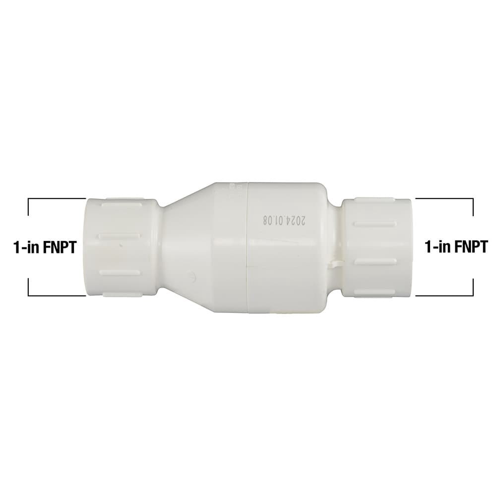 slide 4 of 6, RELIABILT 1-in FNPT x FNPT PVC Sch 40 Spring loaded check valve, 1 ct