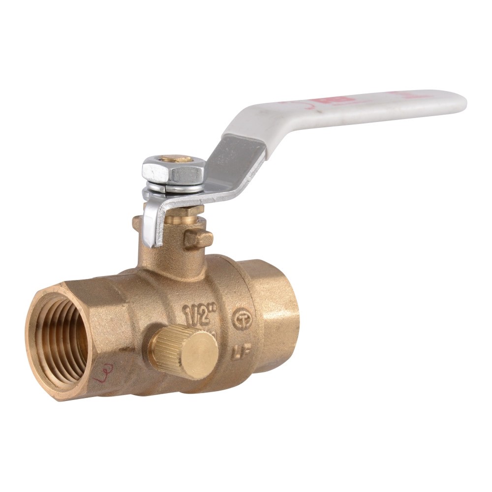 slide 1 of 5, RELIABILT Drain Vent 1/2-in FNPT Brass Ball Valve, 1 ct