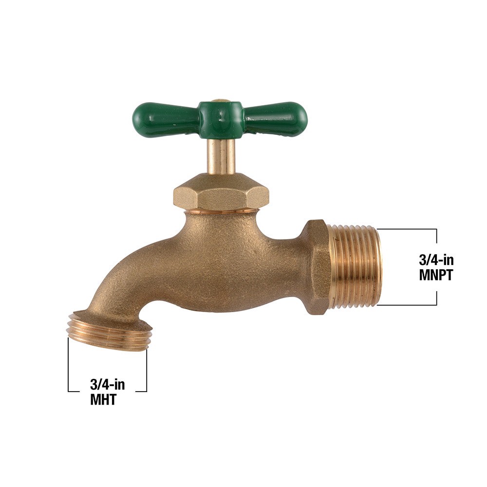 slide 4 of 6, RELIABILT 3/4-in MNPT Brass Multi turn Hose bibb, 1 ct