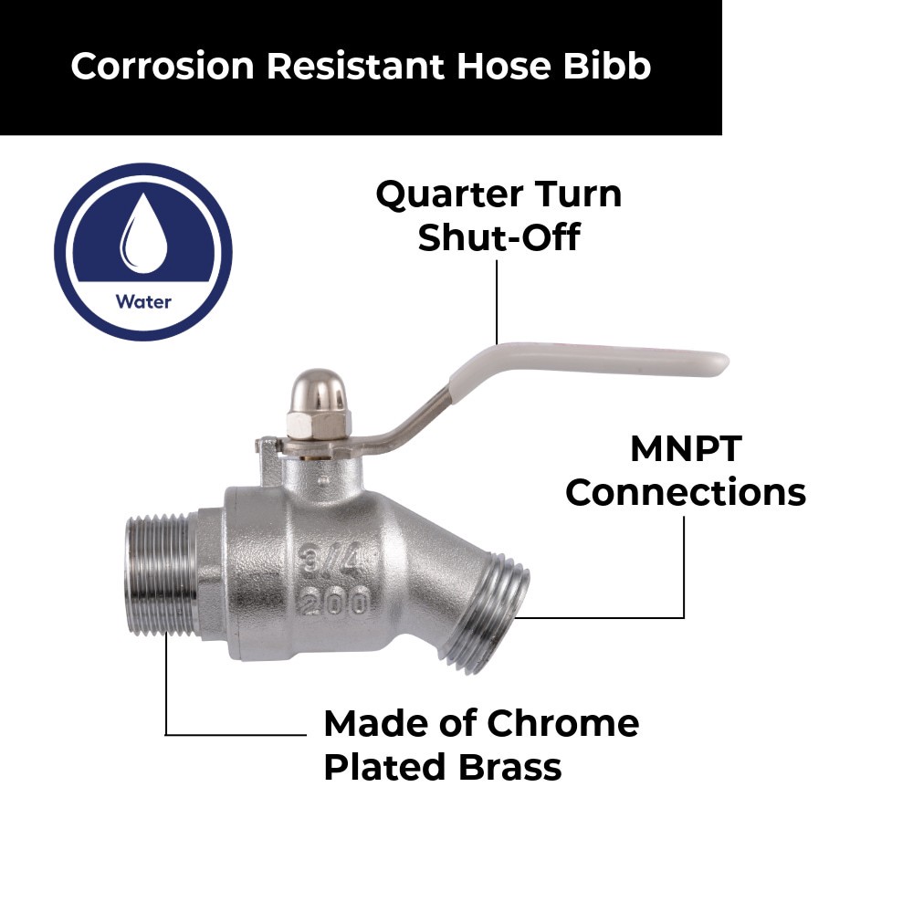 slide 6 of 6, RELIABILT 1/2-in MNPT Brass Quarter turn Hose bibb, 1 ct