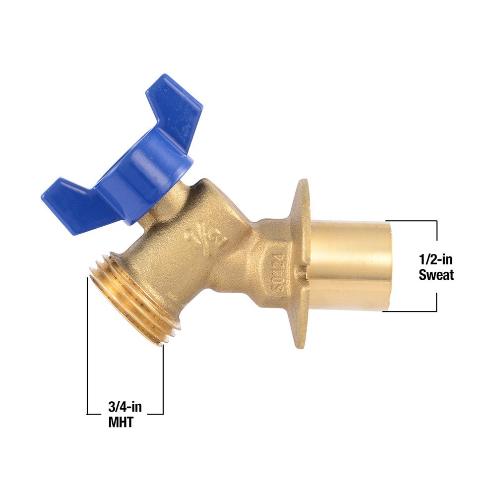 slide 4 of 6, RELIABILT 1/2-in Sweat Brass Quarter turn Hose bibb, 1 ct