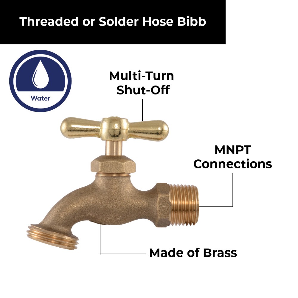 slide 6 of 6, RELIABILT 1/2-in Copper sweat/MIP Brass Multi turn Hose bibb, 1 ct