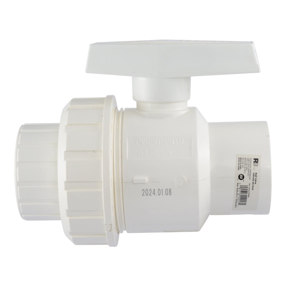 slide 3 of 5, RELIABILT Single Union 2-in PVC Sch 40 Ball Valve, 1 ct