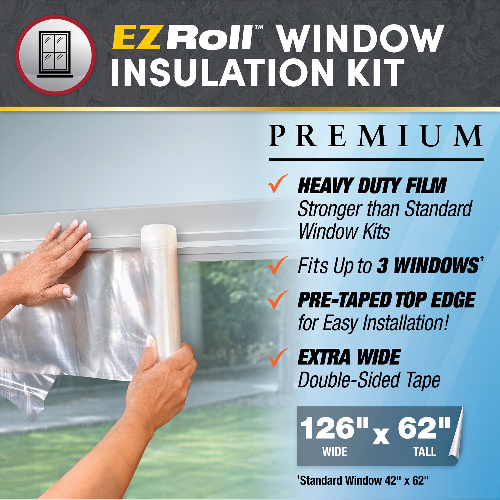 slide 4 of 6, Frost King 5-ft x 10-1/2-ft x 0.9 mils clear Polypropylene Window Weatherstrip, 1 ct