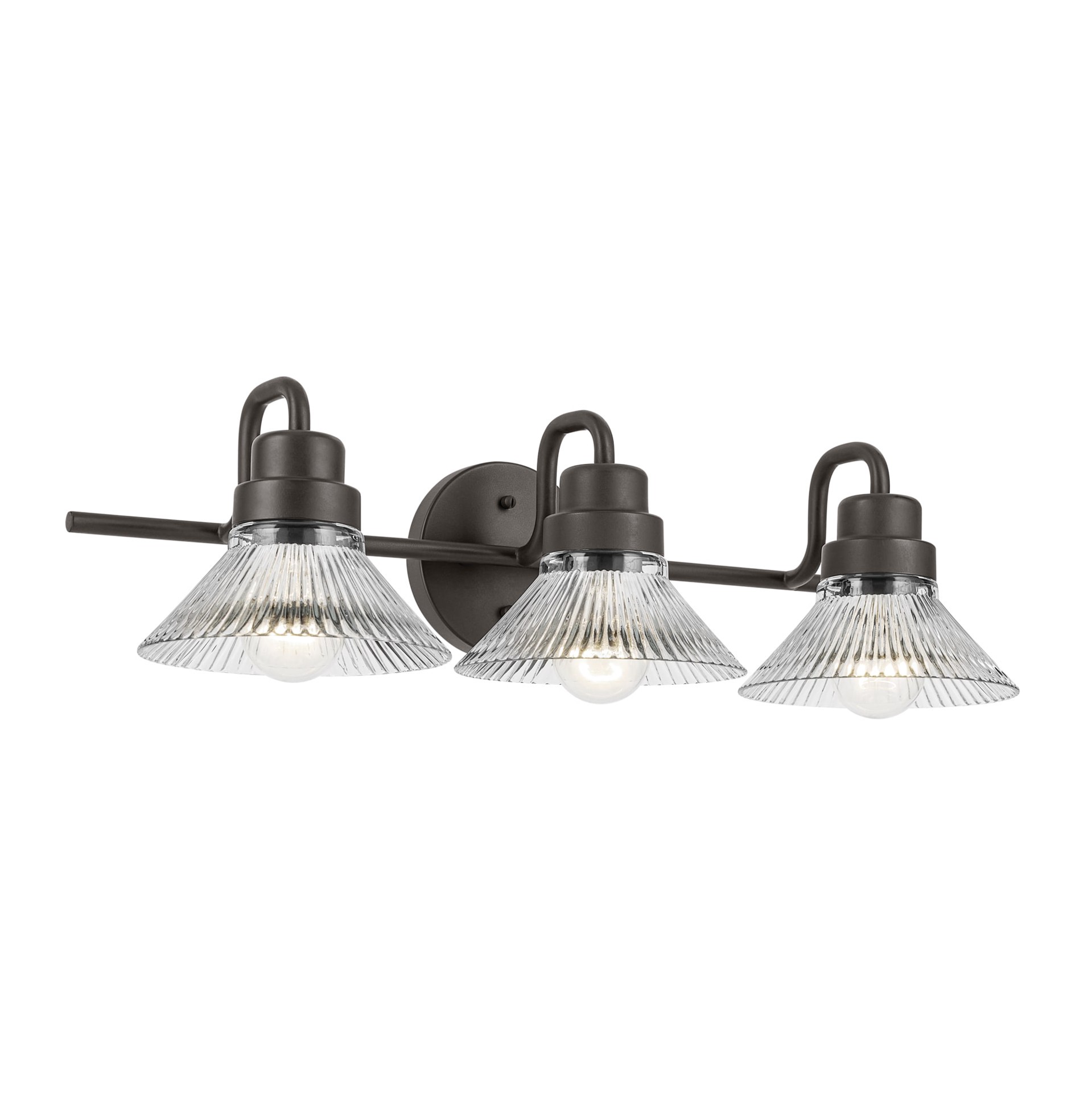 slide 6 of 6, allen + roth Pomona 24-in 3 -Light Antique Bronze Farmhouse Vanity light, 1 ct