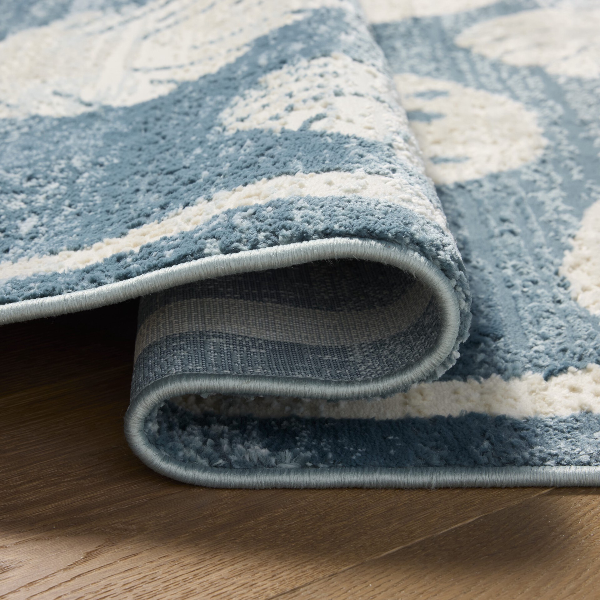 slide 3 of 6, allen + roth Shaping Shores 2 x 3 (ft) Loomed Blue/Natural Rectangular Indoor Shells Coastal Machine washable Throw rug 2, 1 ct